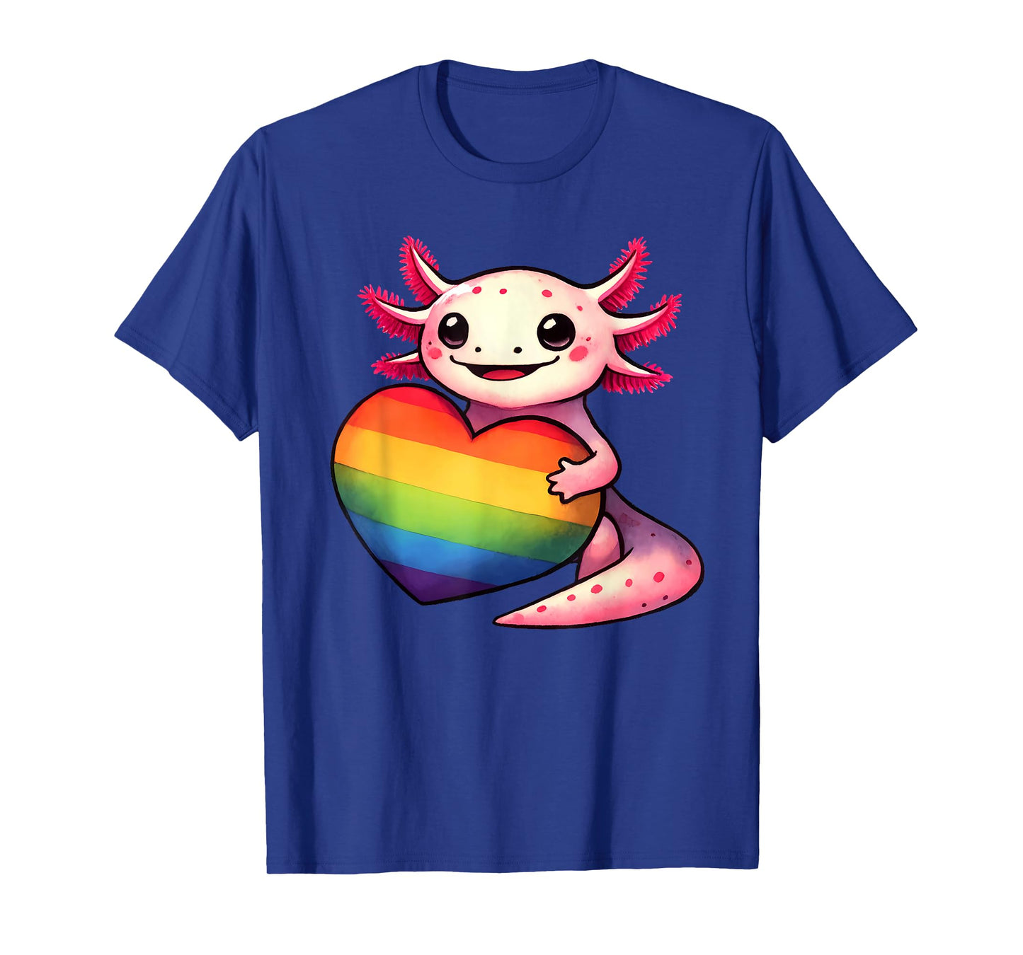 Gay Pride Axolotl Heart Rainbow Flag LGBT Women Girls Kids T-Shirt