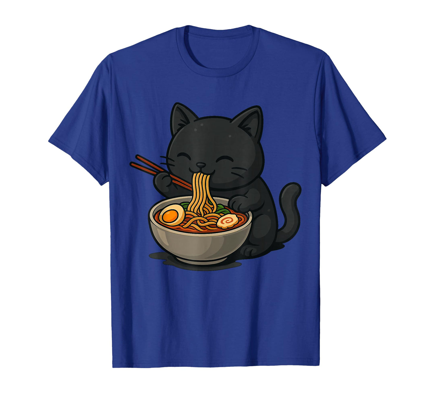 Cute Black Cat Eating Ramen T-Shirt