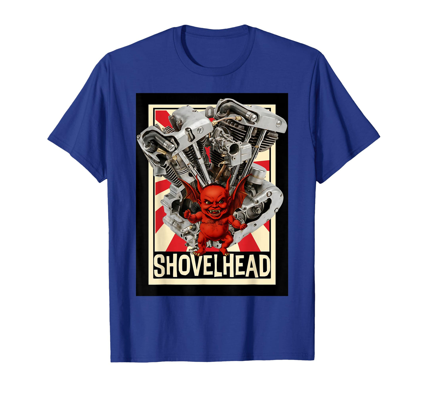 Shovelhead Engine Devil Biker Motorcycle Chopper Hot Rod T-Shirt
