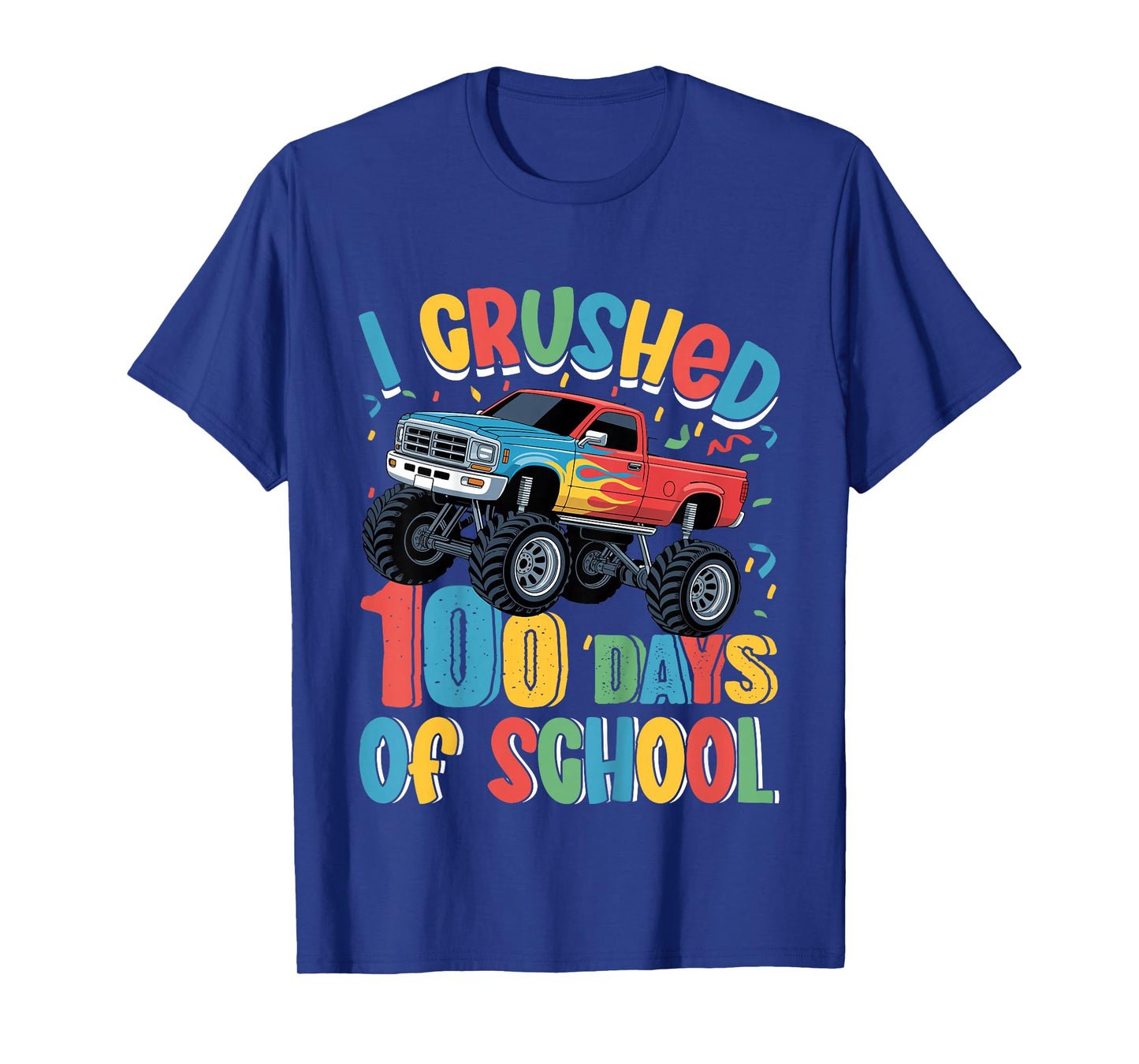 Kids 100 Days of School Monster Truck 100th Day of School Boys T-Shirt