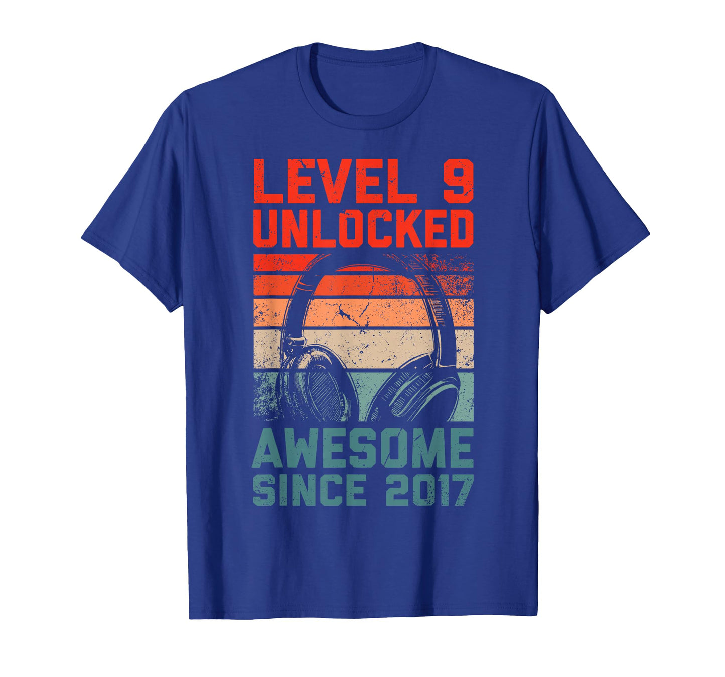 Level 9 Unlocked Awesome Since 2017 9th Birthday Gaming T-Shirt