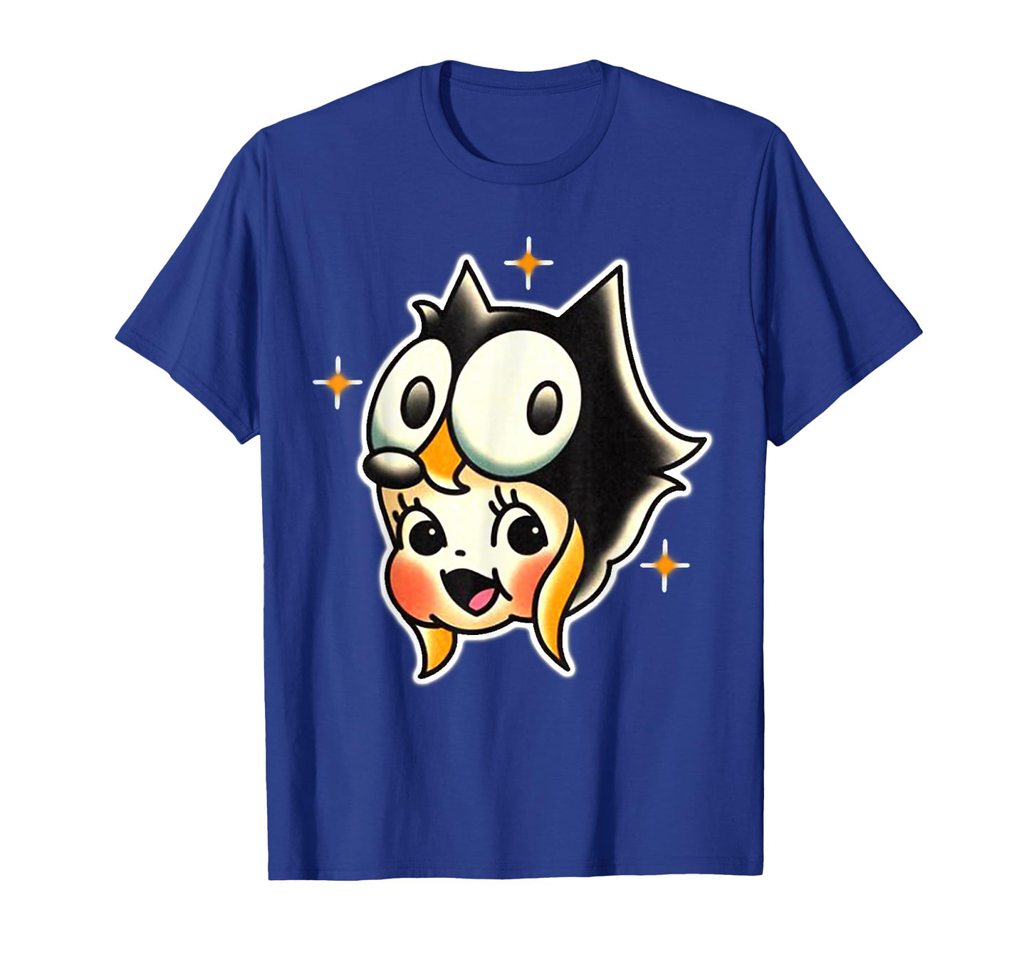 Kewpie Baby Felix Cat Tattoo Flash T-Shirt
