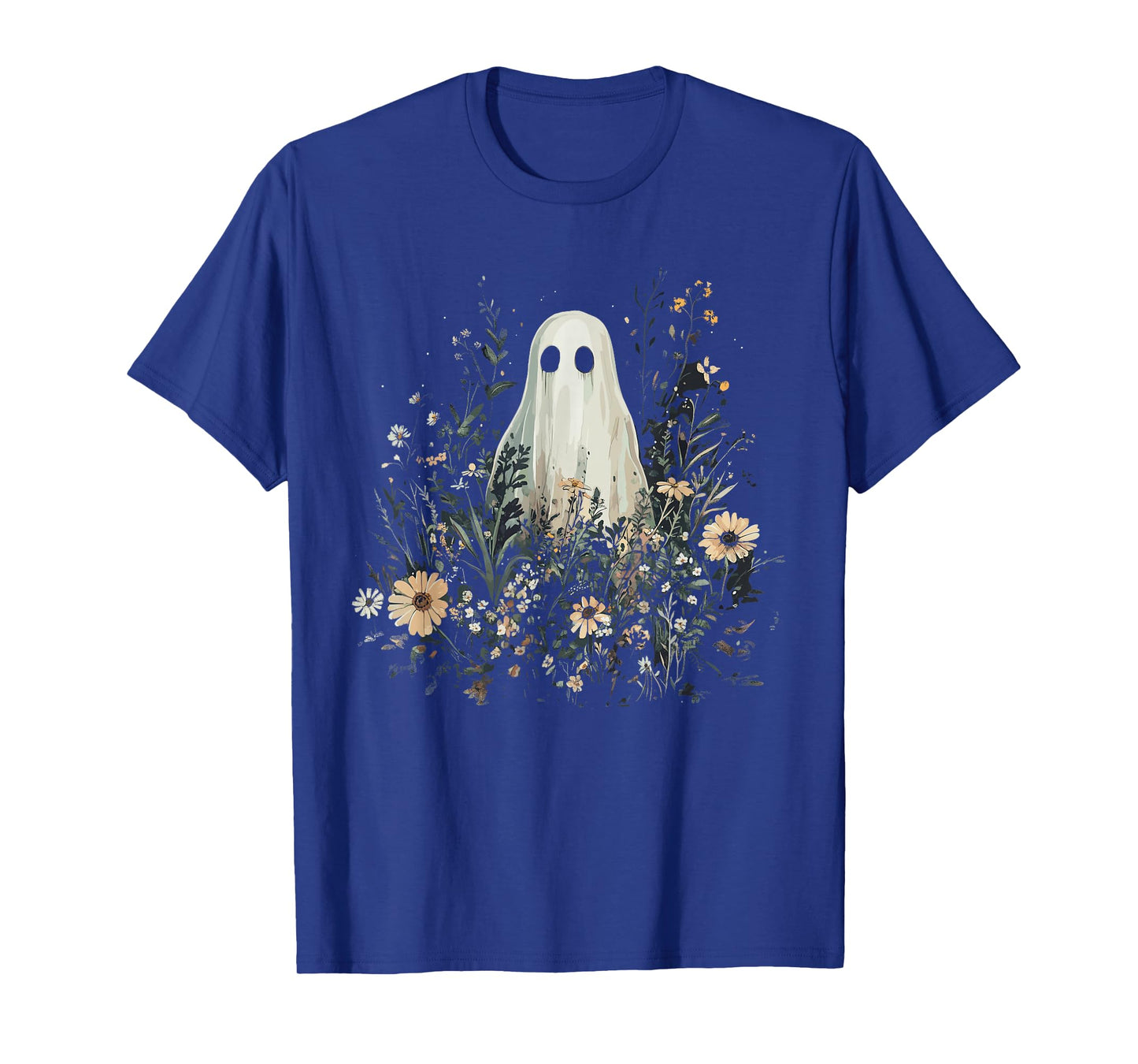 Vintage Floral Ghost Halloween Ghost in the Forest Gothic T-Shirt