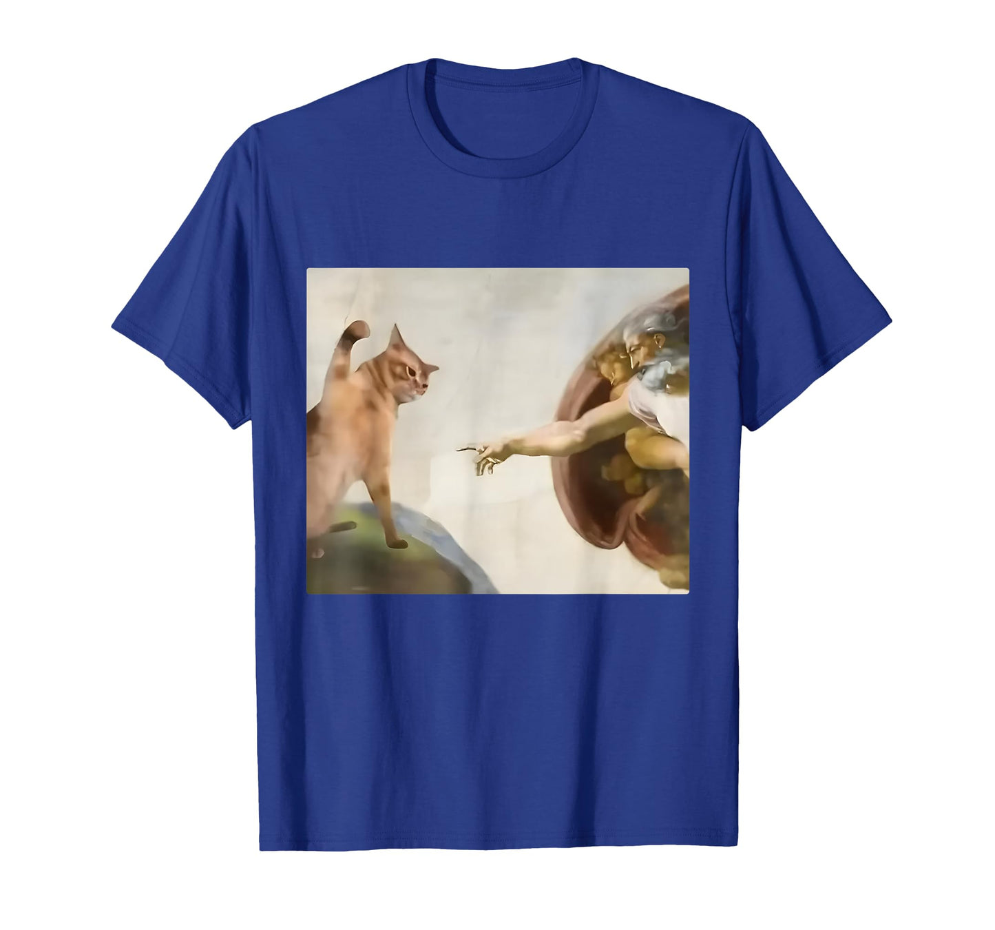 Funny Cat Slap Creation of Adam Cat Meme Stupid Brain Rot T-Shirt