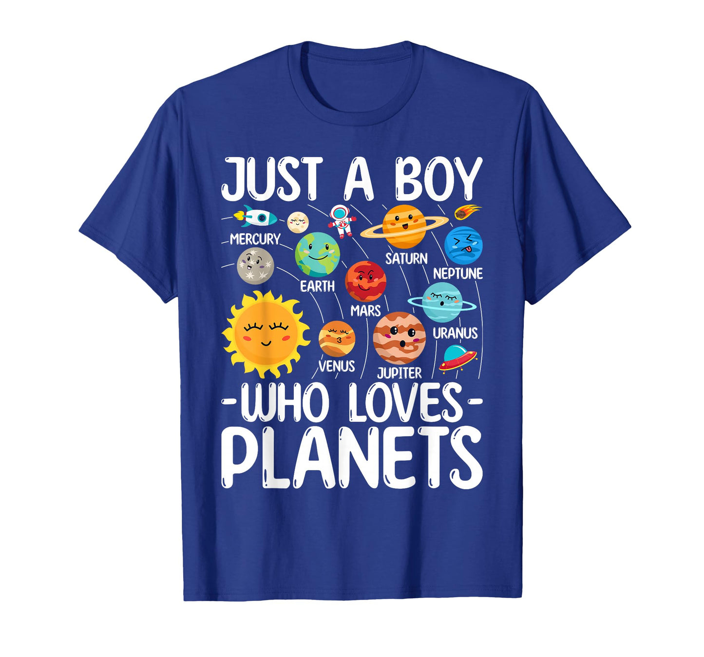 Just A Boy Who Loves Planets Solar Star System Science Space T-Shirt