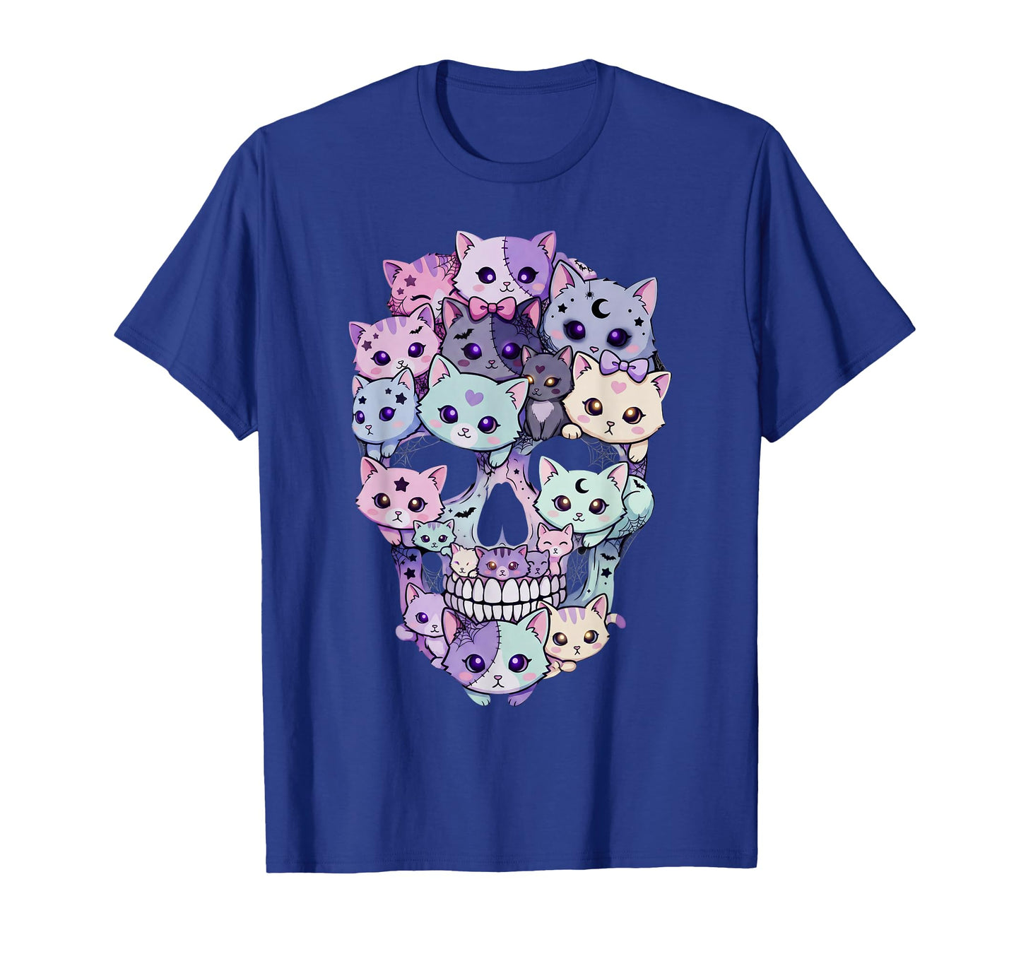 Creepy Cute Cat Skull Halloween Aesthetic Kawaii Kitty T-Shirt