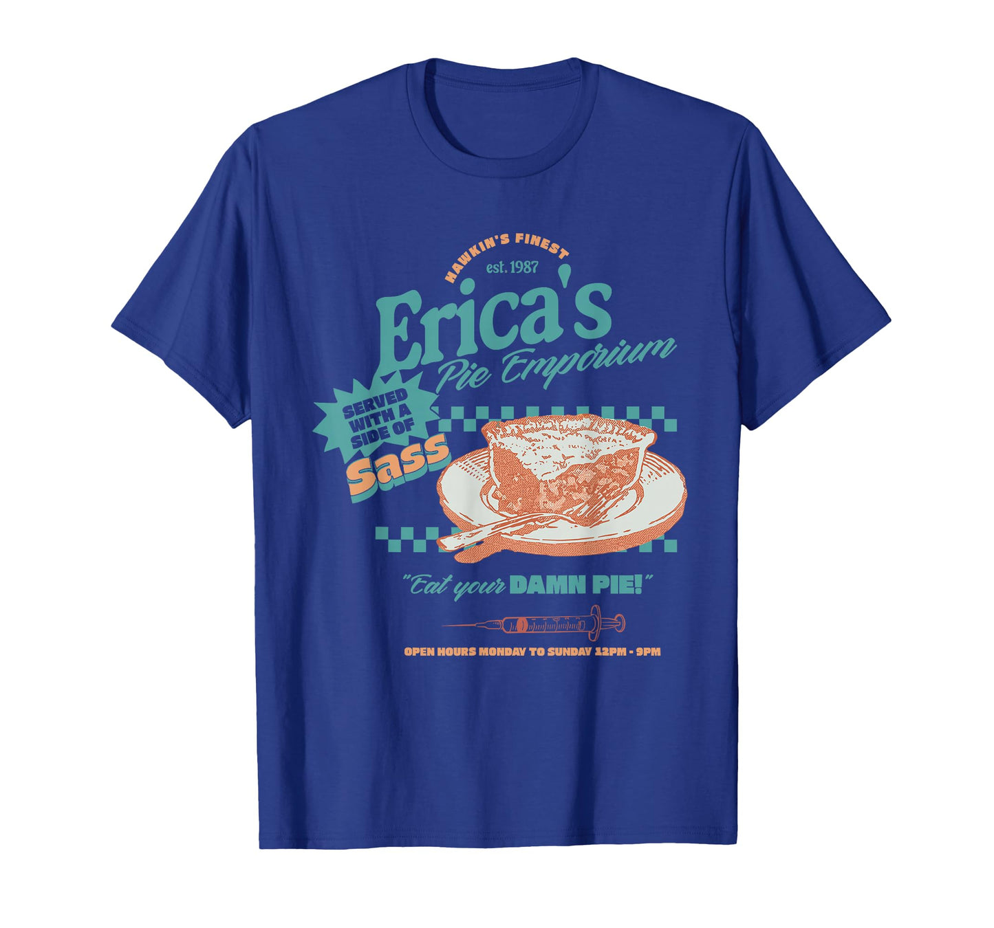 Retro 80s Diner Erica’s Pie Emporium Eat Your Damn Pie T-Shirt