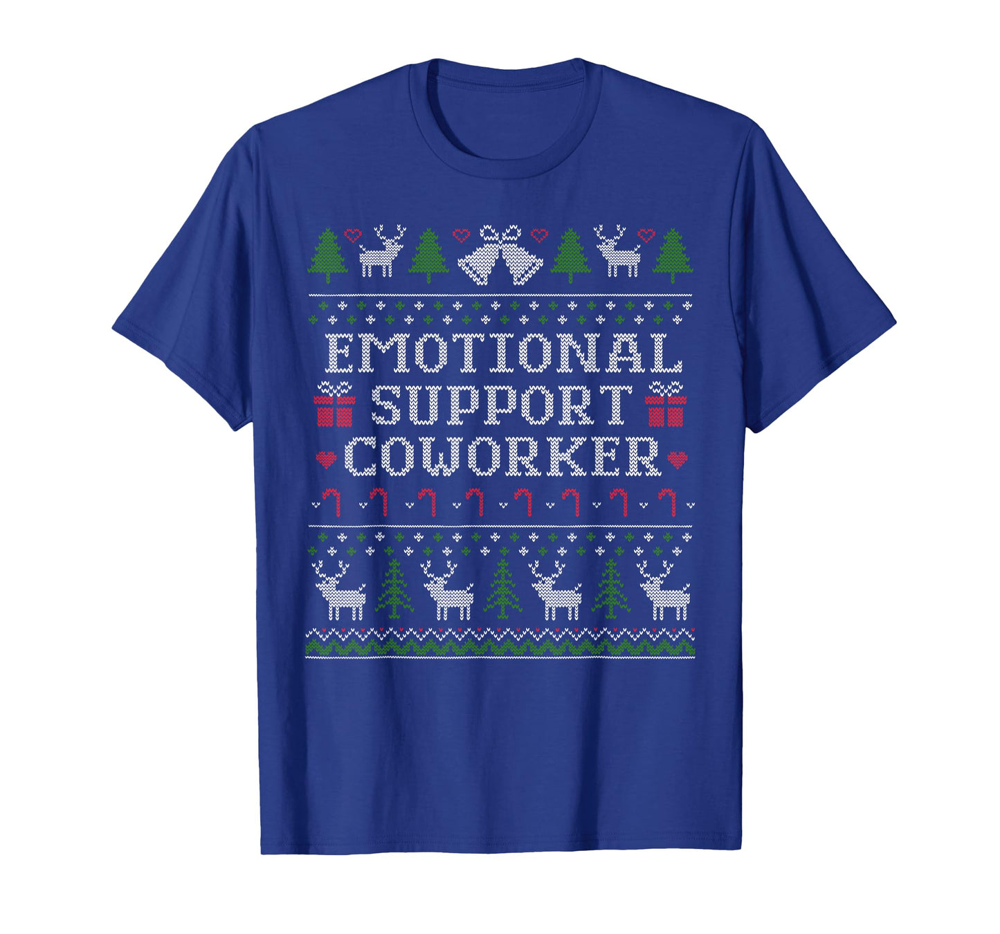 Support Coworker Retro Ugly Christmas Saying Quote T-Shirt