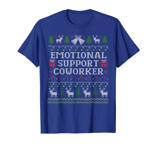 Support Coworker Retro Ugly Christmas Saying Quote T-Shirt