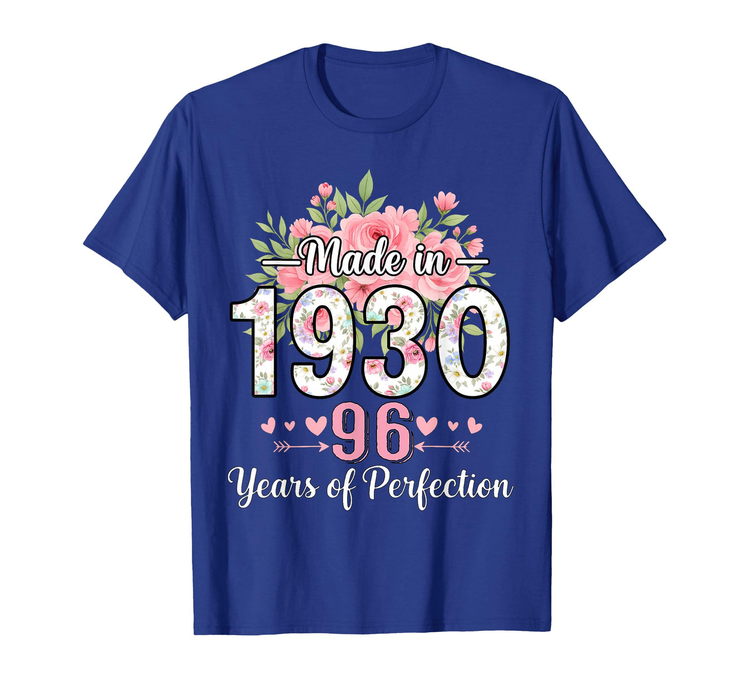 Made in 1930 Floral 96th Birthday Gifts Women 96 Years Old T-Shirt