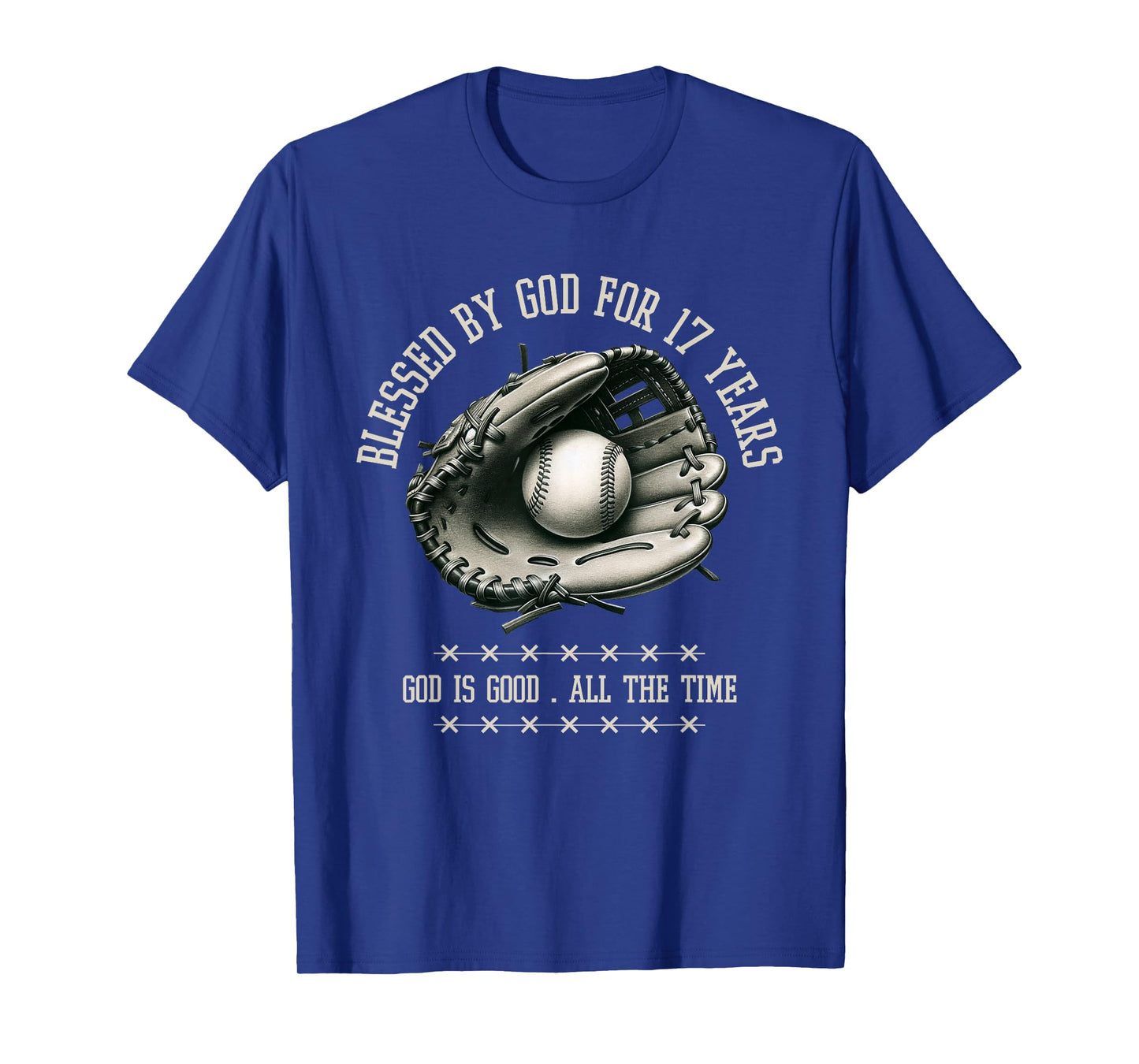 Blessed by God for 17 Years Old Baseball 17th Birthday Gifts T-Shirt