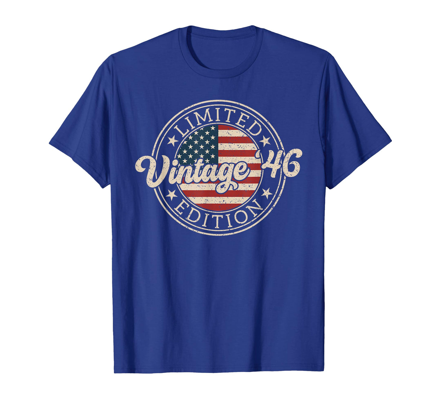 Vintage 1946 Limited Edition USA Flag Funny 80th Birthday T-Shirt