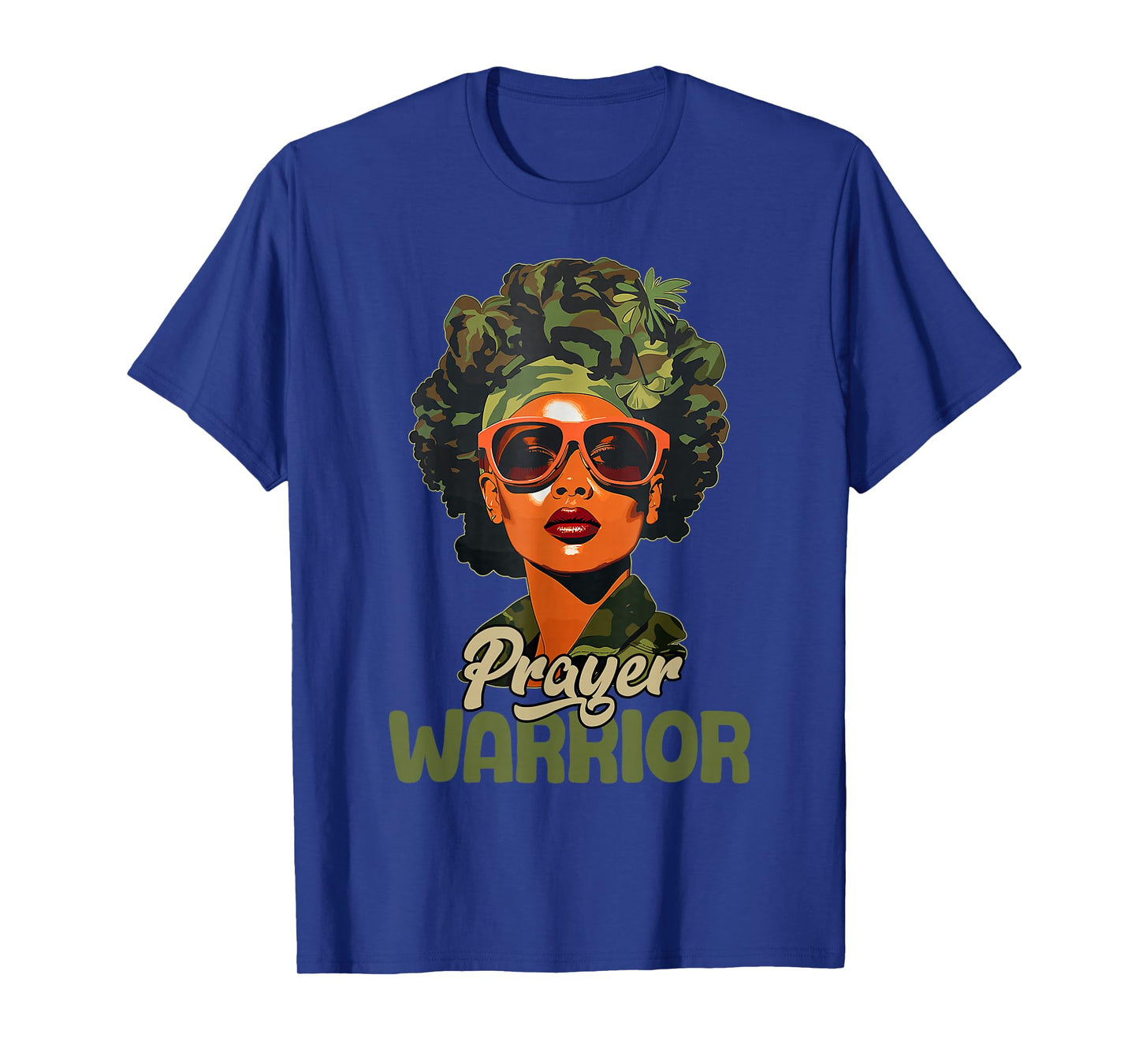 Praying Black Woman Afro Christian Sayings Prayer Warrior T-Shirt