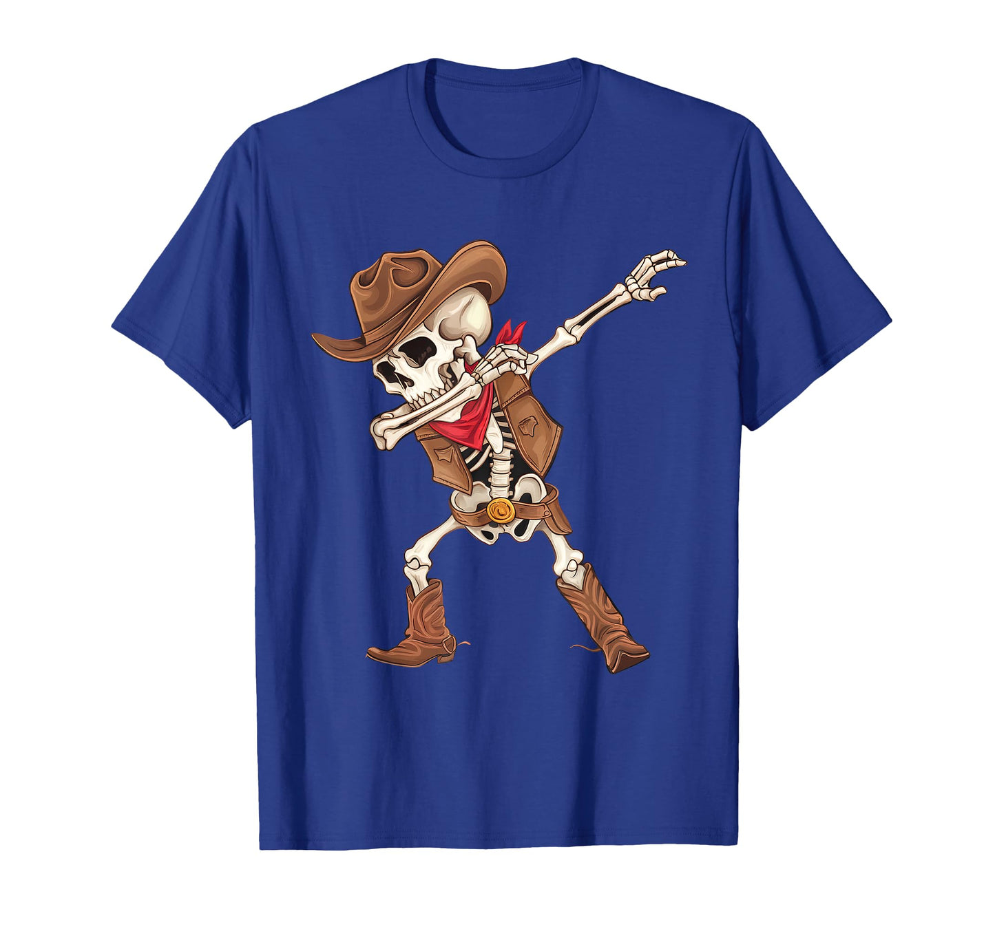 Dabbing Skeleton Cowboy Halloween Costume Boys Mens Kids T-Shirt