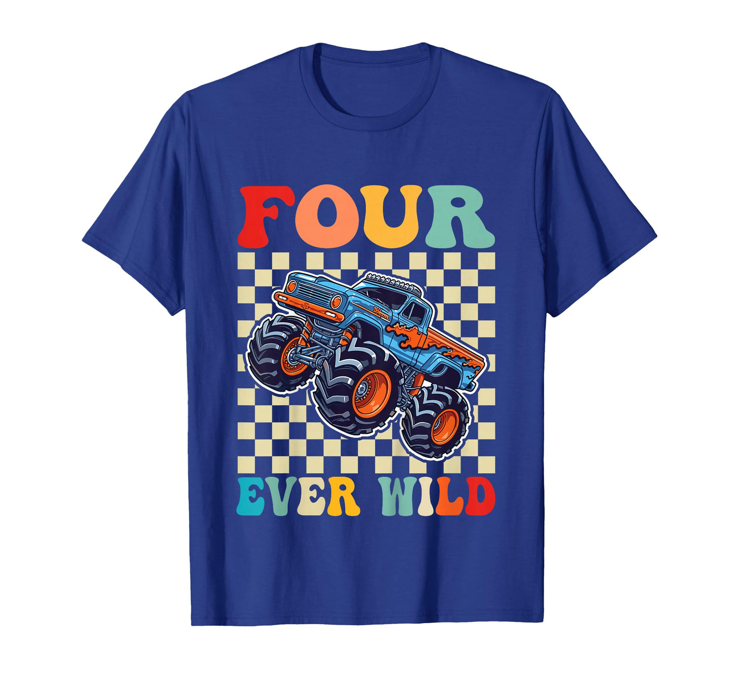 4th Birthday Monster Truck 4 Year Old Boys 4th Party T-Shirt