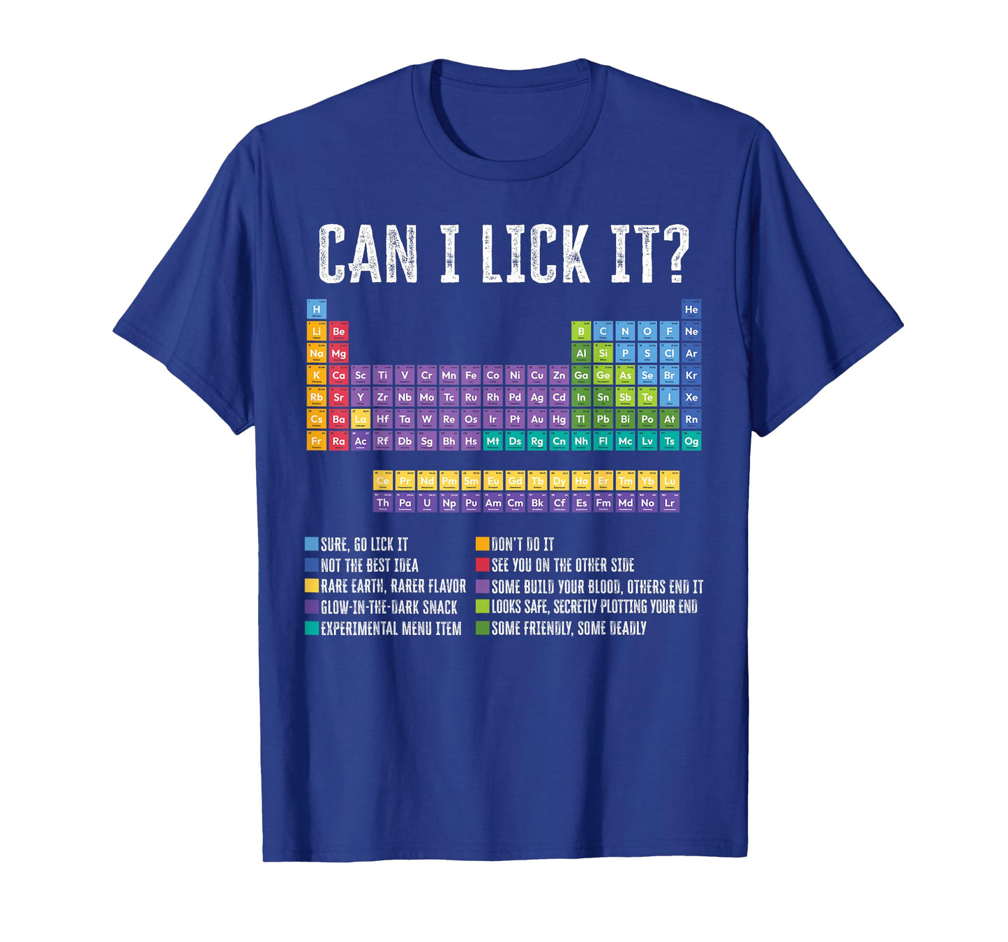 Can I Lick It Periodic Table Funny Chemistry Element Teacher T-Shirt