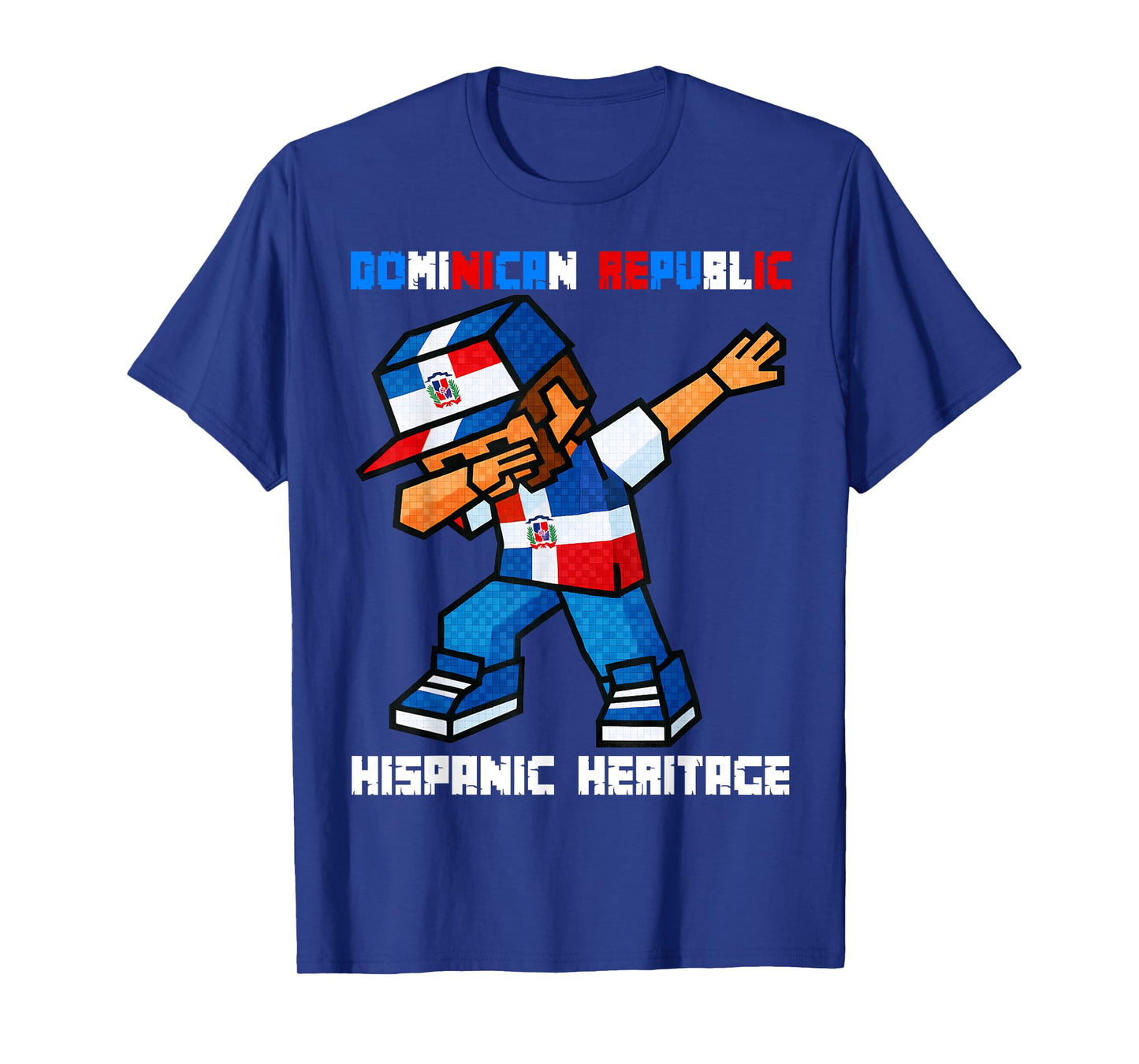 Dominican Republic Dab Boy Game Pixel Hispanic Heritage Kids T-Shirt