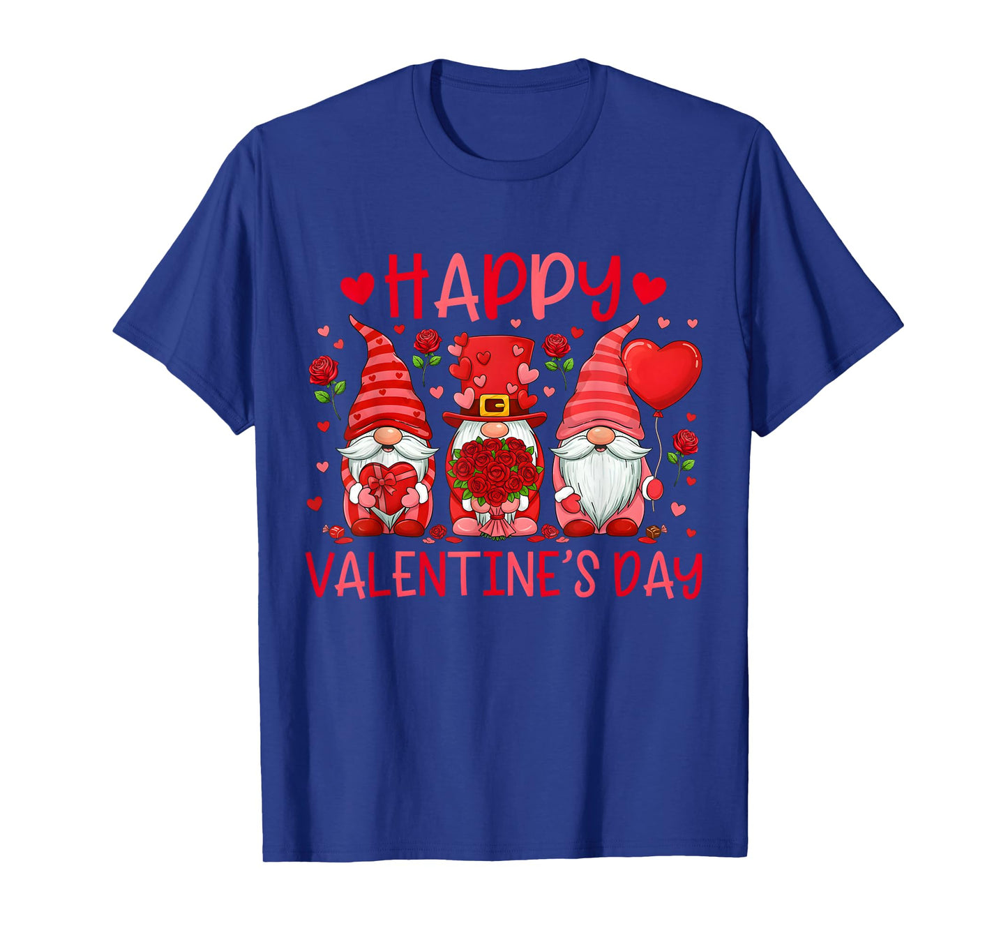 Cute Three Gnomes and Heart Love Happy Valentine's Day T-Shirt
