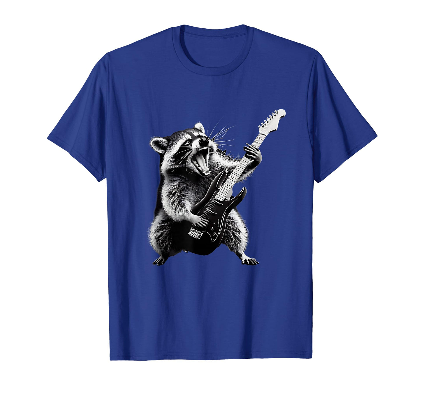 Rock Raccoon Playing Guitar Men Women Kids Funny Raccoon T-Shirt