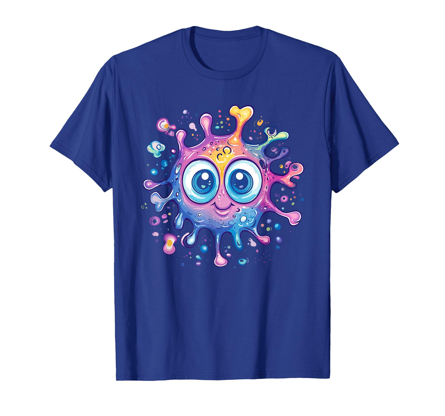 Smiling Colorful Bacteria Cute Pastel Virus Character T-Shirt