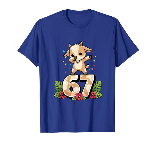Six Seven Meme Dabbing Baby Goat 67 Funny Gen Z Apha T-Shirt