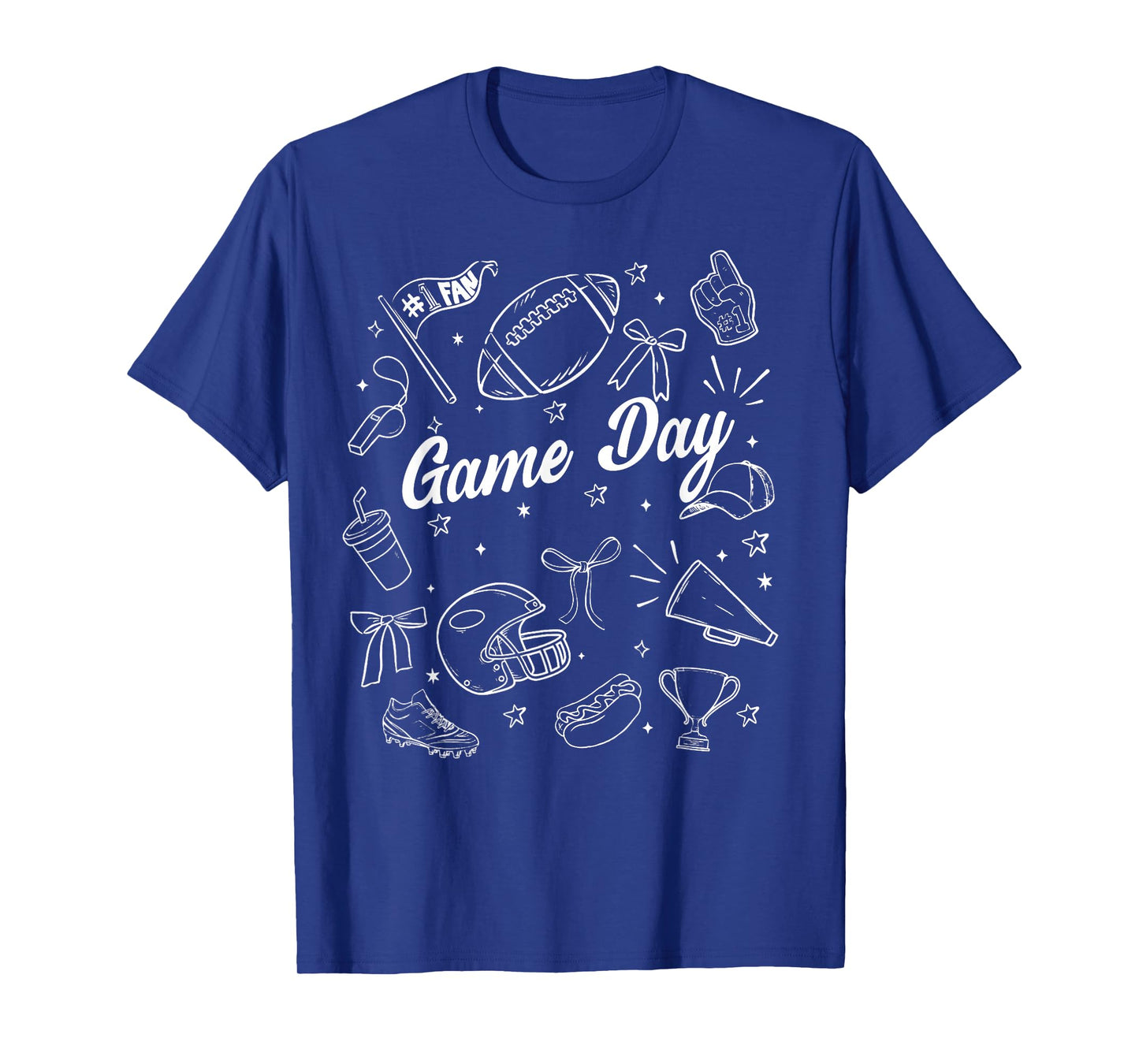 Touchdown Cheer Football Game Day Coquette Bow Women Girls T-Shirt