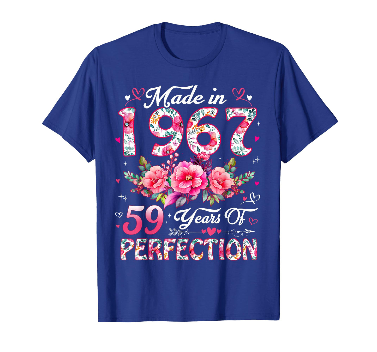 59 Year Old Made in 1967 Floral 59th Birthday Women T-Shirt
