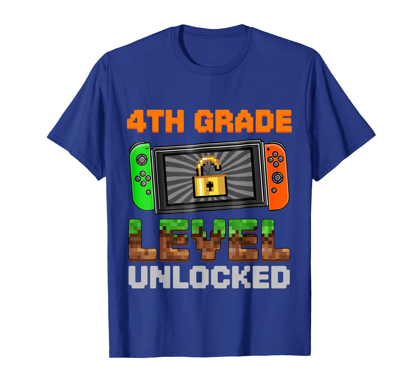 4th Grade Level Unlocked Pixel Game First Day Boy Kids T-Shirt