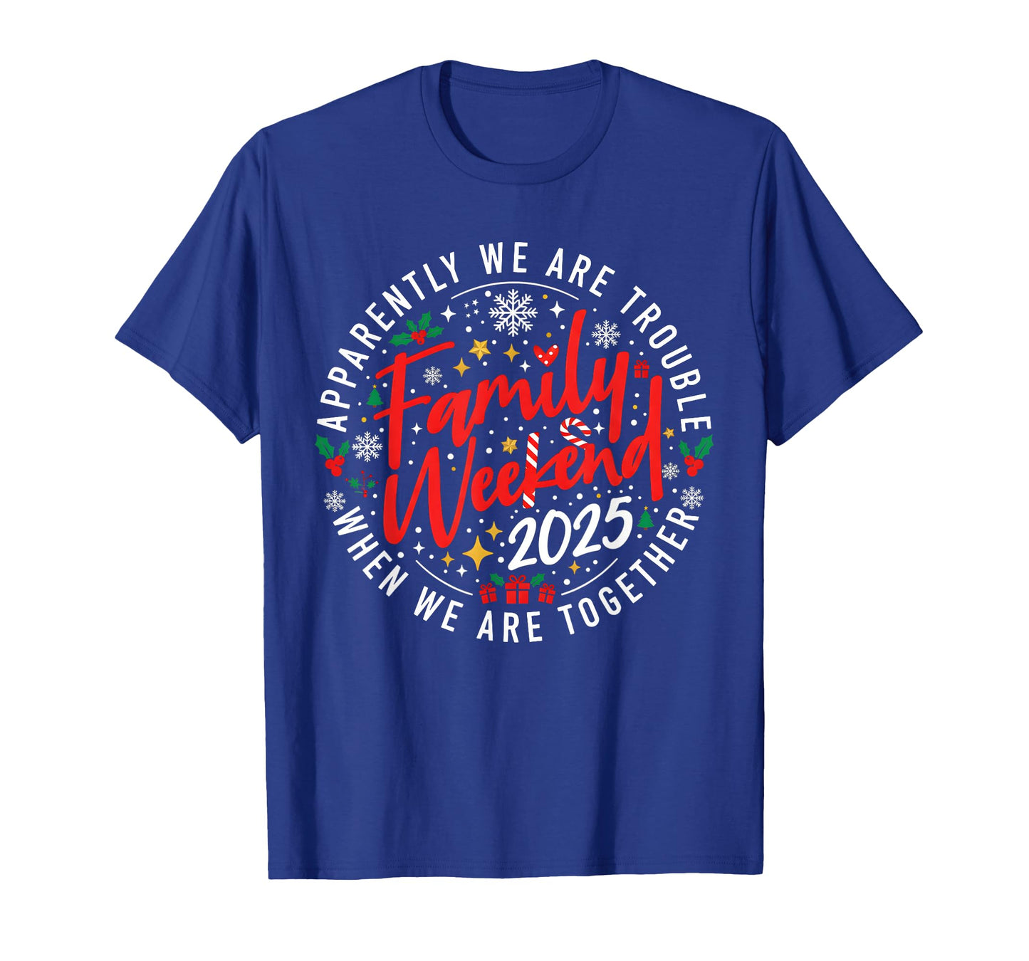 Retro Family Weekend 2025 Christmas We are Together Matching T-Shirt
