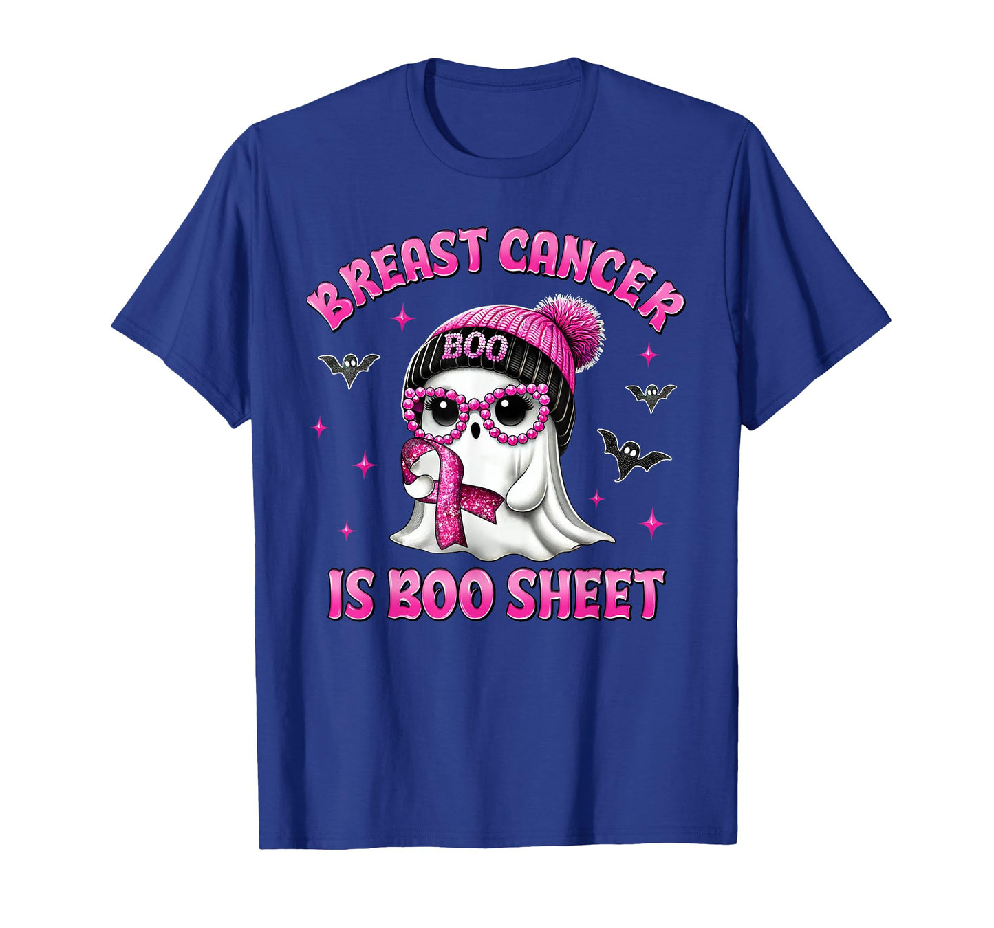 Breast Cancer Is Boo Sheet Pink Ribbon Funny Ghost Halloween T-Shirt