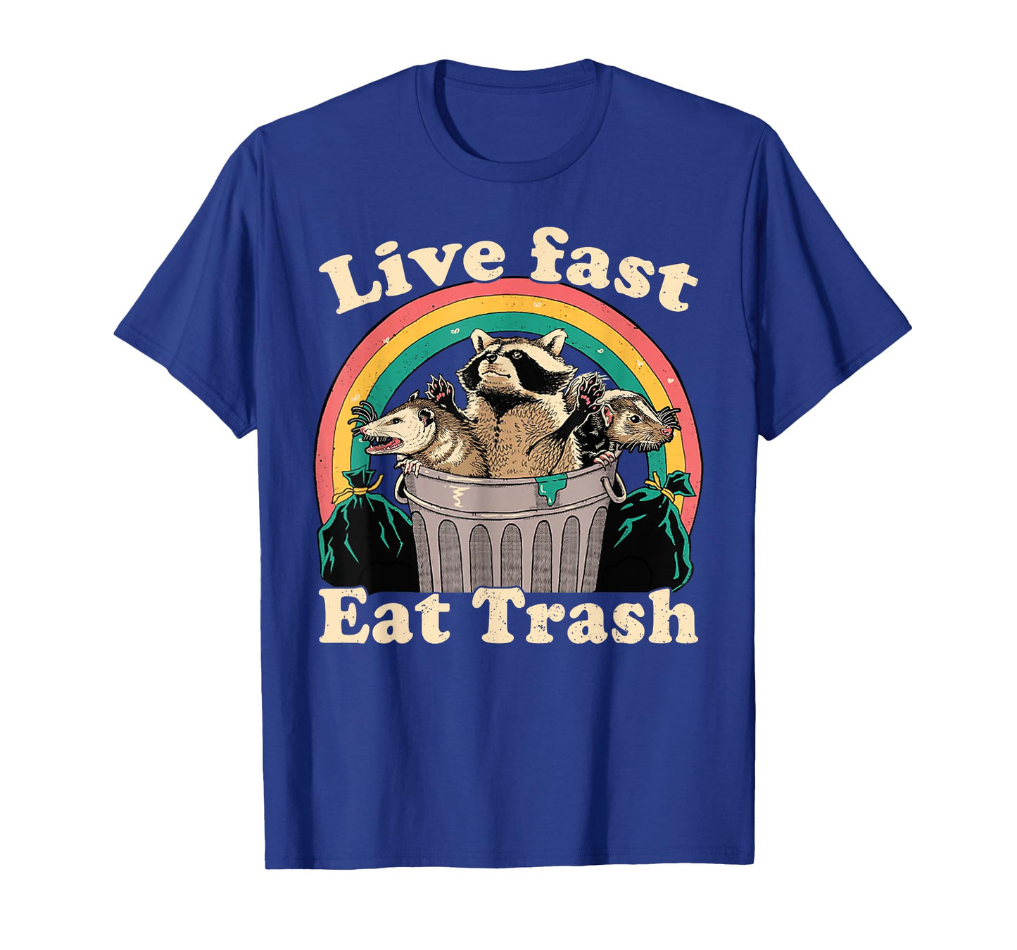 Opossum Raccoon Skunk Live Fast Eat Trash Street Cats Squad T-Shirt