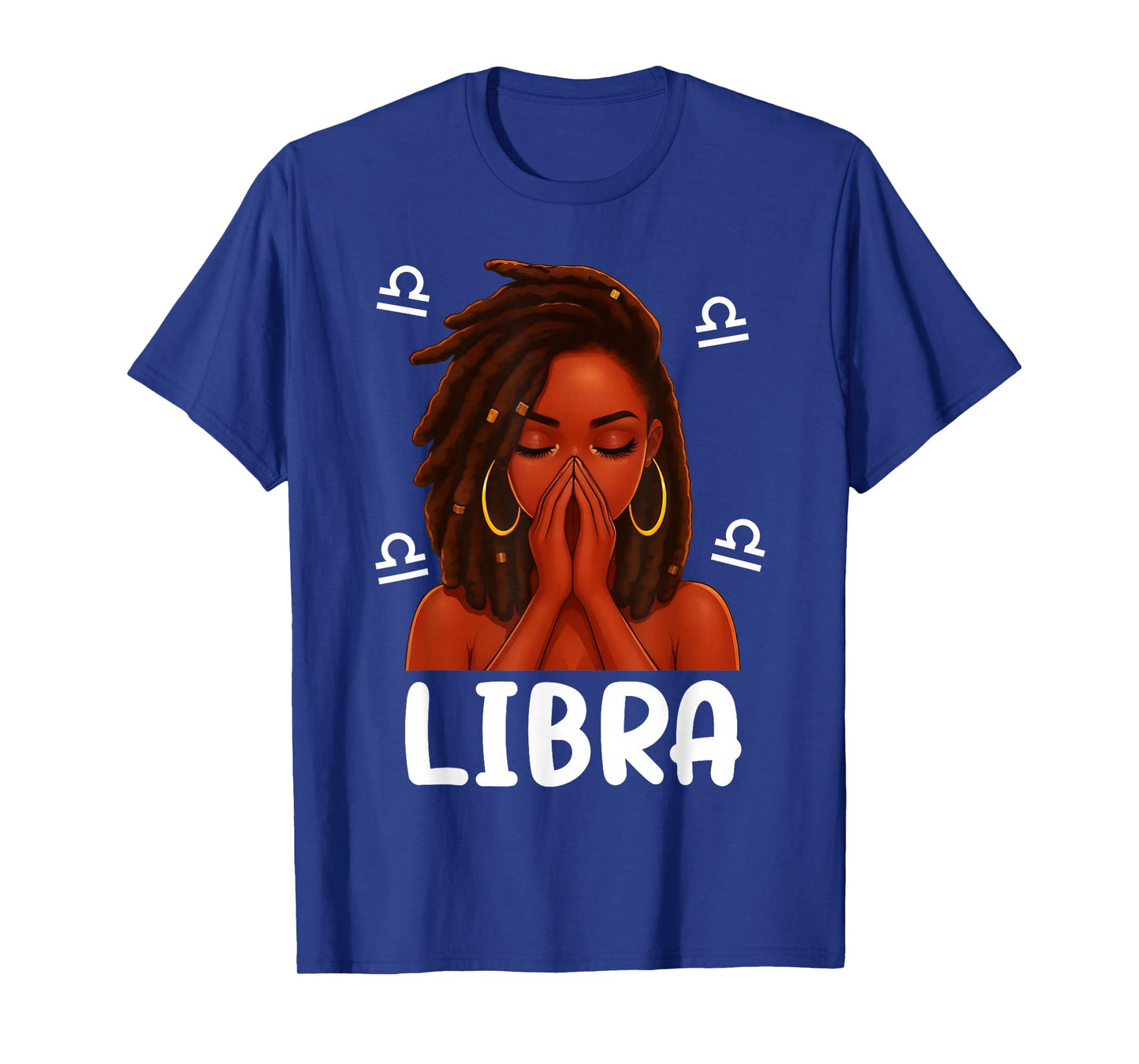Libra Loc'd Black Woman Pray Christian Zodiac Birthday T-Shirt