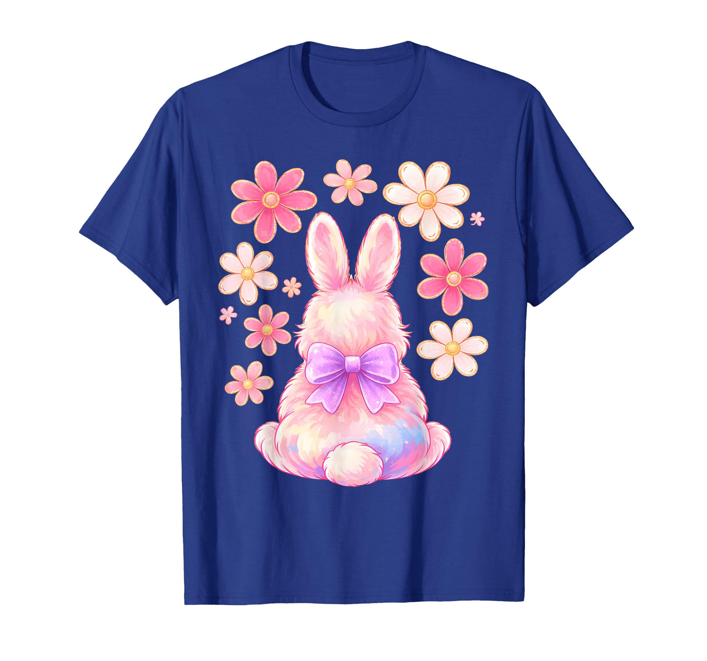 Girls Easter Bunny Face Pink Easter Kids Toddler Girls Women T-Shirt