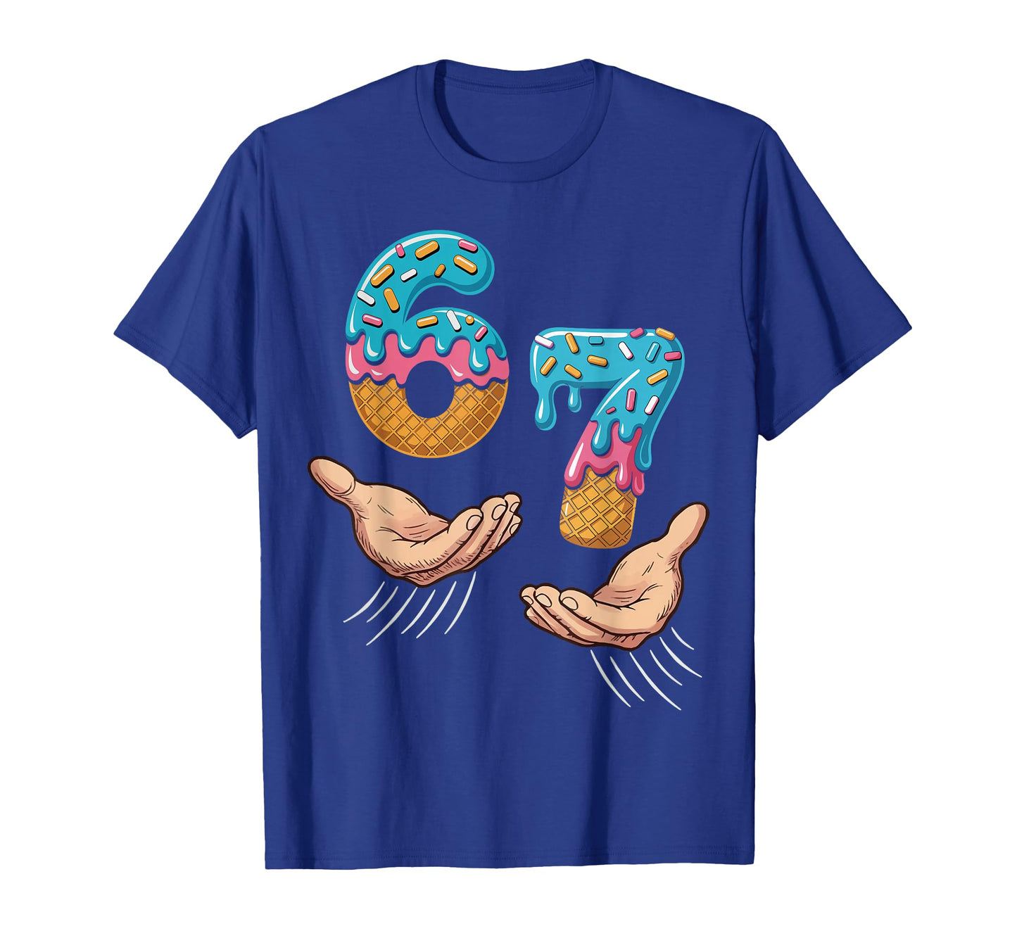 Six Seven 6 7 Ice Cream Hands Meme Graphic for Kids T-Shirt