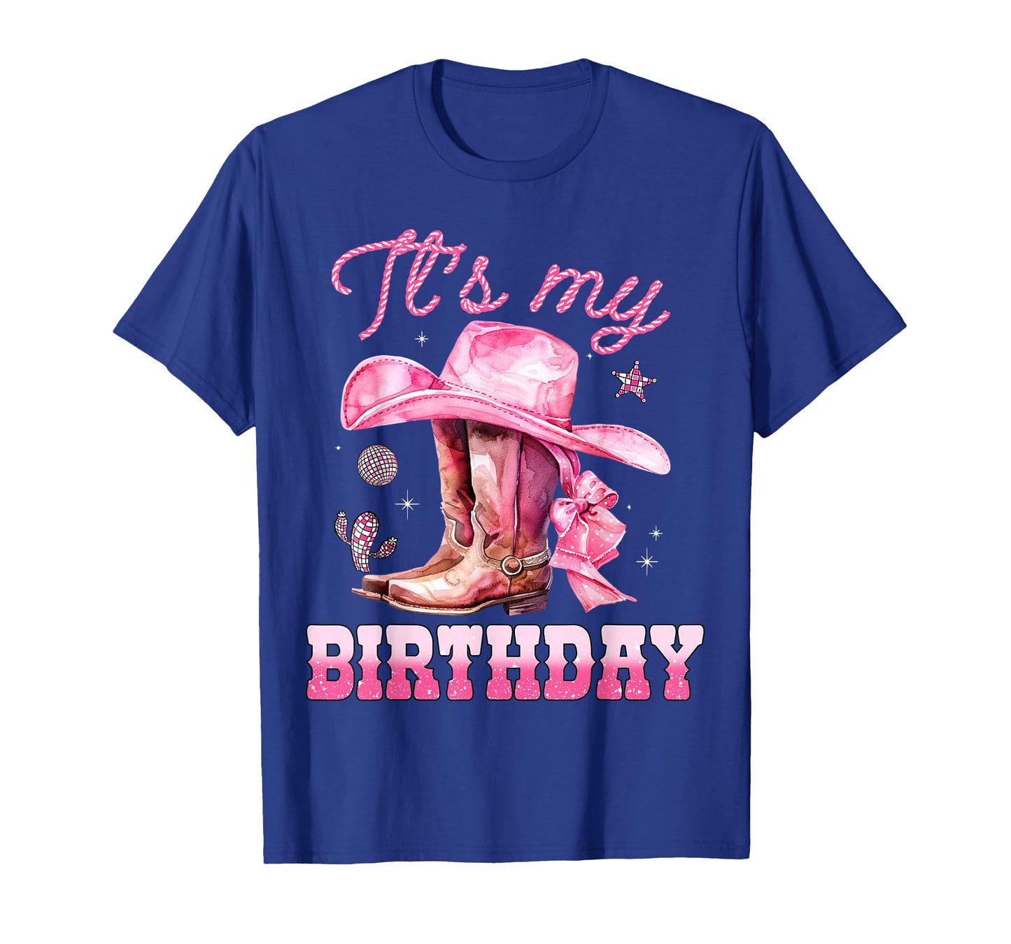 Birthday Girl It's My Birthday Pink Western Cowgirl Birthday T-Shirt