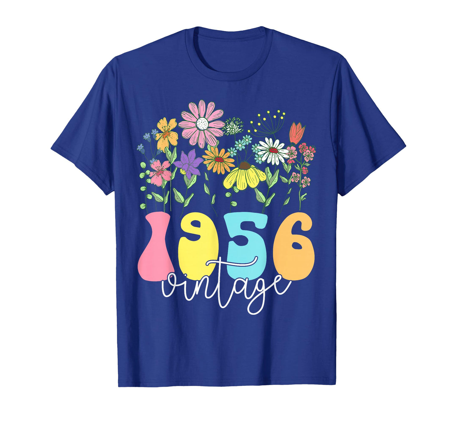 Vintage 1956 70 Years Old Flower 70th Birthday Floral Women T-Shirt