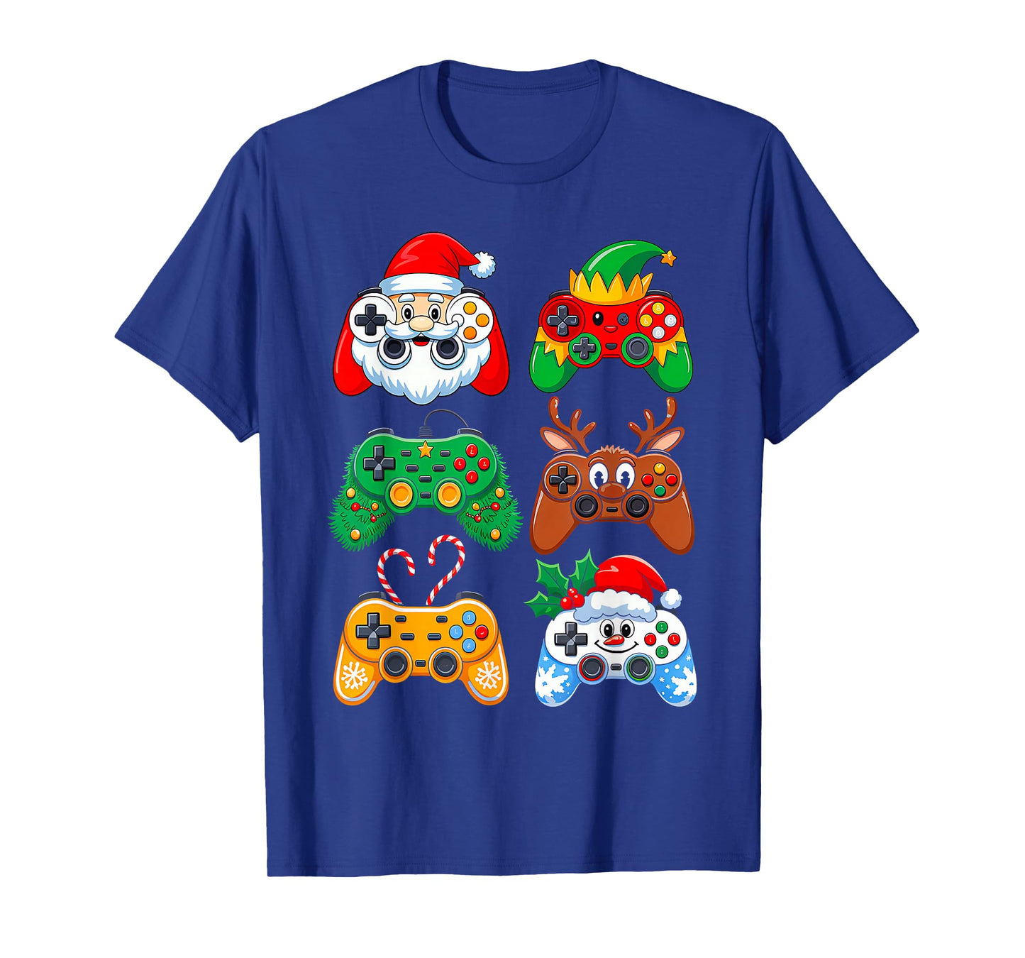 Christmas Santa Elf Gaming Controllers Gamer Xmas Boys Kids T-Shirt