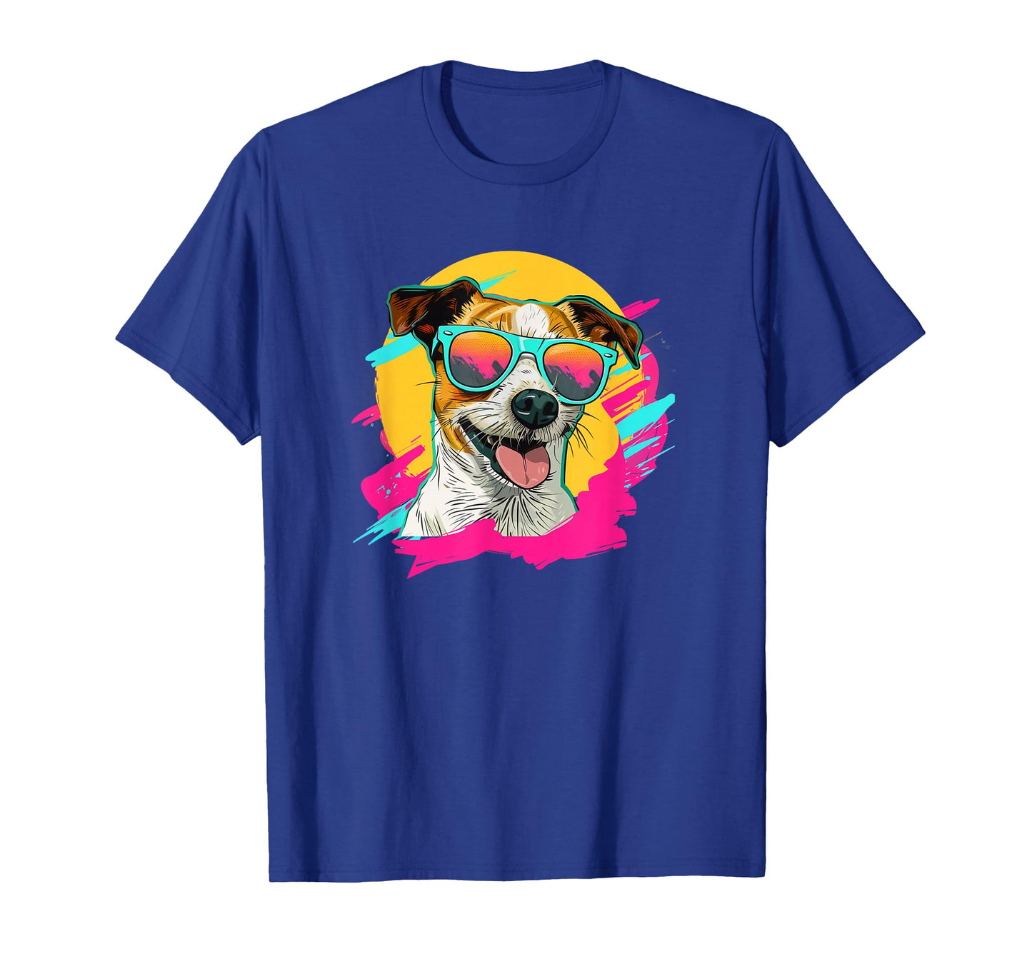 Mens Womens Retro Vintage 80s JRT Dog Lover Jack Russell T-Shirt