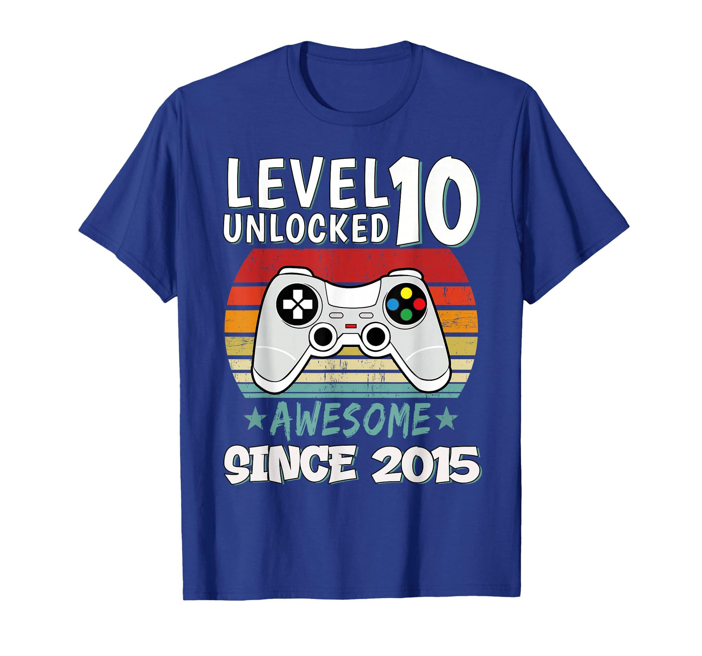 Level 10 Unlocked Awesome Since 2015 10th Birthday Gaming T-Shirt