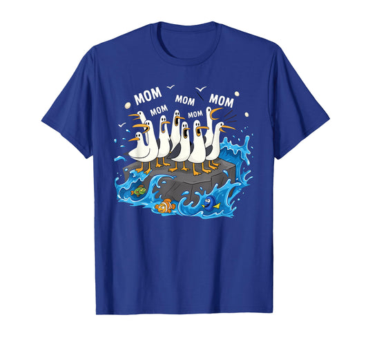 Funny Mom Seagull Family Mother Lover Design Men Women T-Shirt
