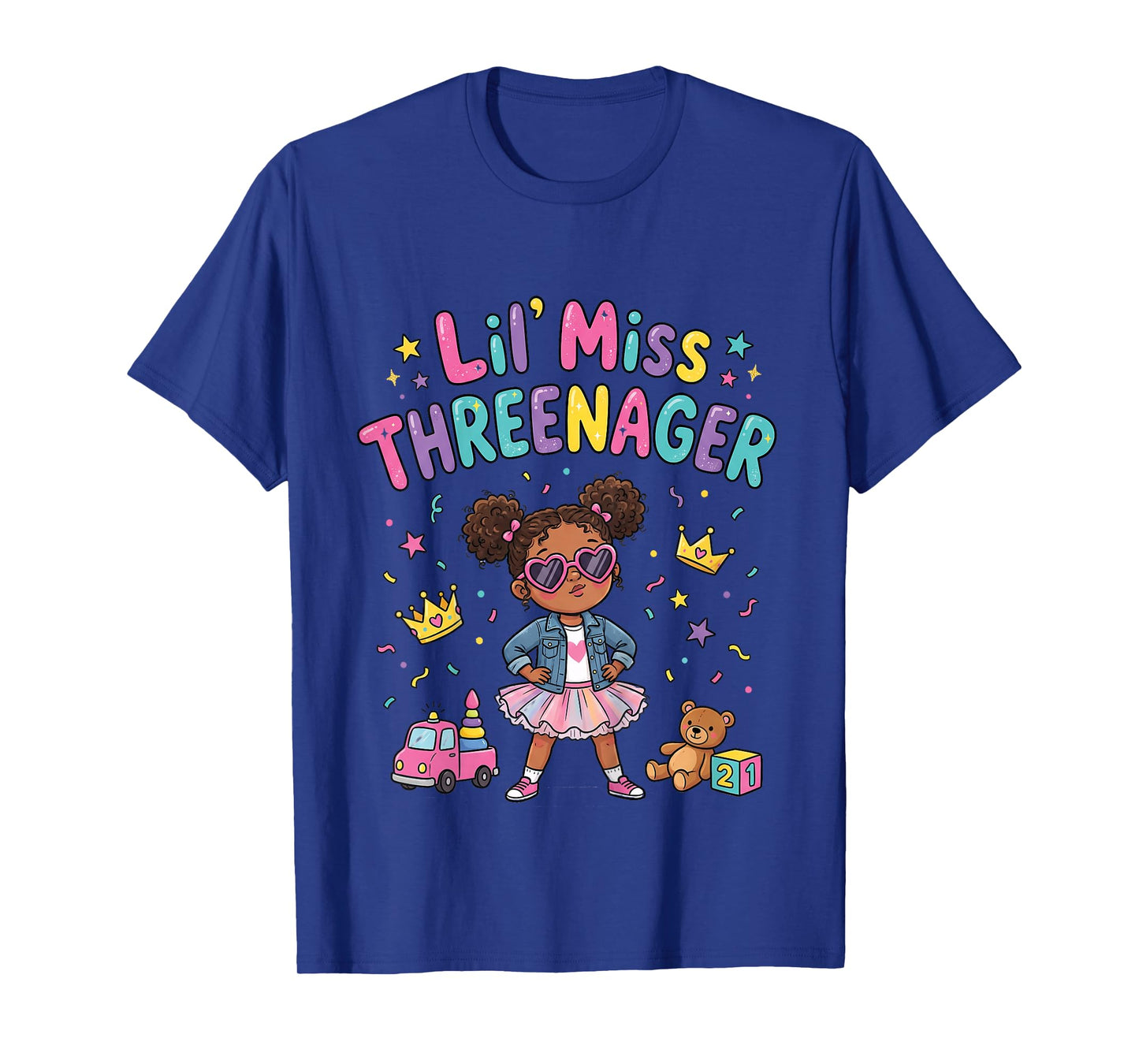 3rd Birthday Girl Sassy Toddler Lil Miss Threenager T-Shirt