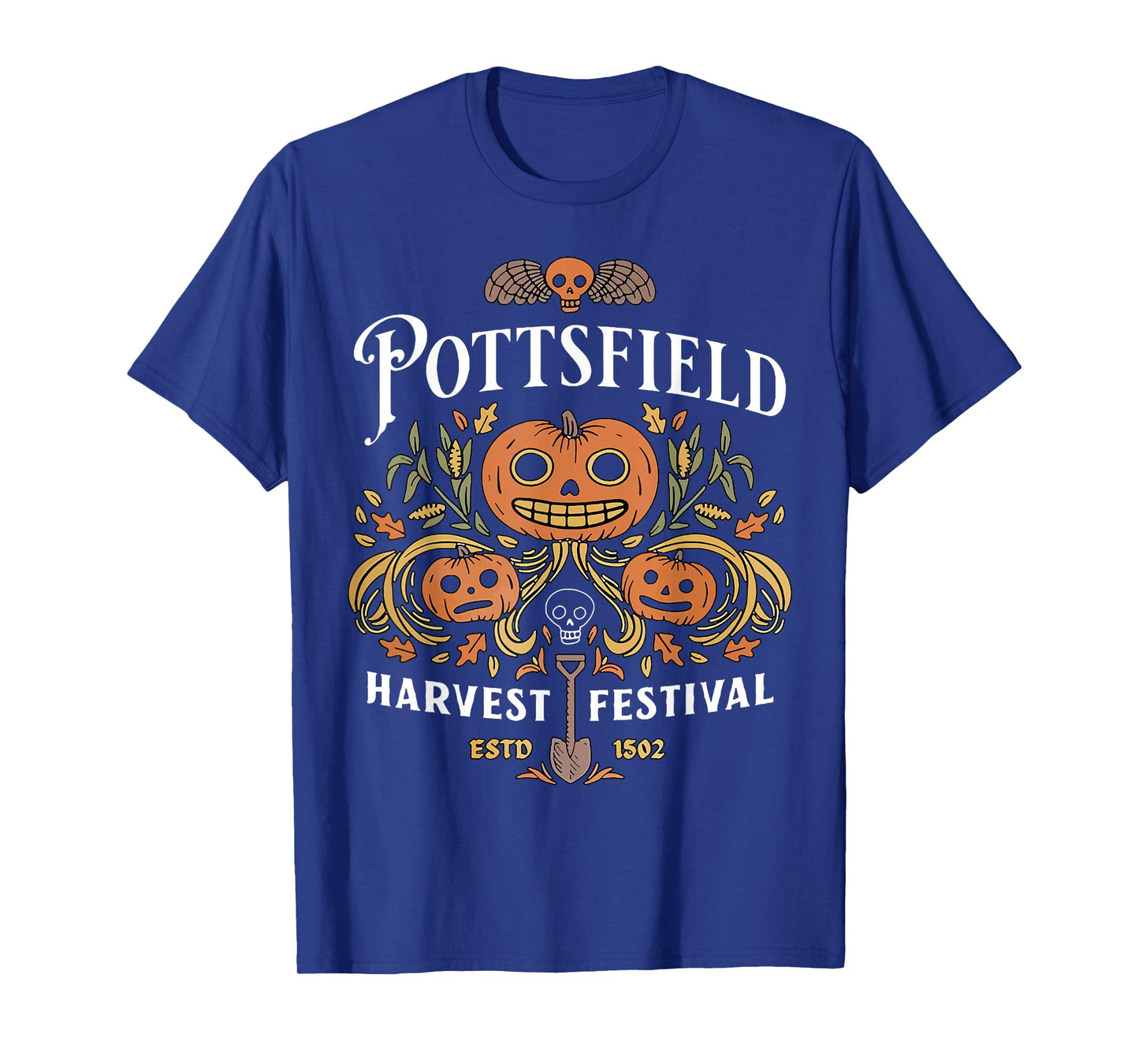 Funny Pottsfield Harvest Festival Tee Shirt - Unisex Adult Halloween T-Shirt - Black - Small - Short Sleeve - Crew Neck - Regular Fit - Modern Style - Appliqued Bow Design - Casual - Machine Wash