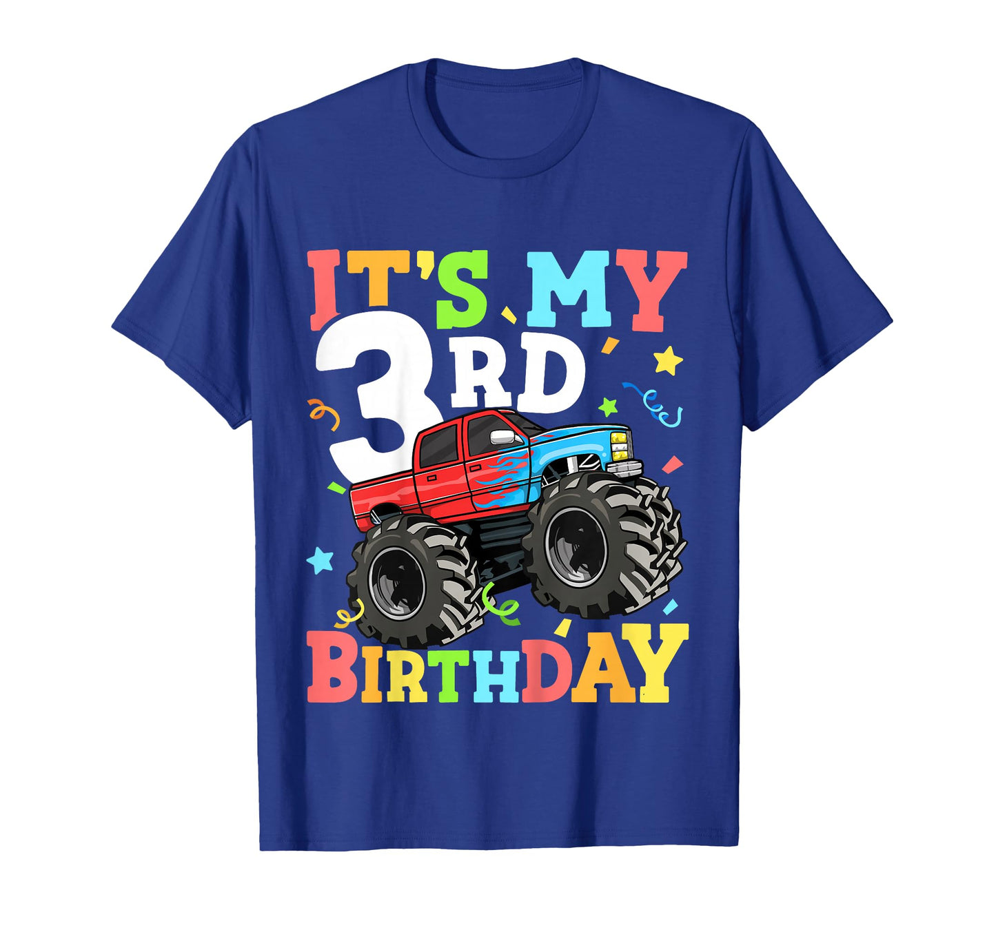 Kids Monster Truck It's My 3rd Birthday Boy 3 Three Toddler T-Shirt