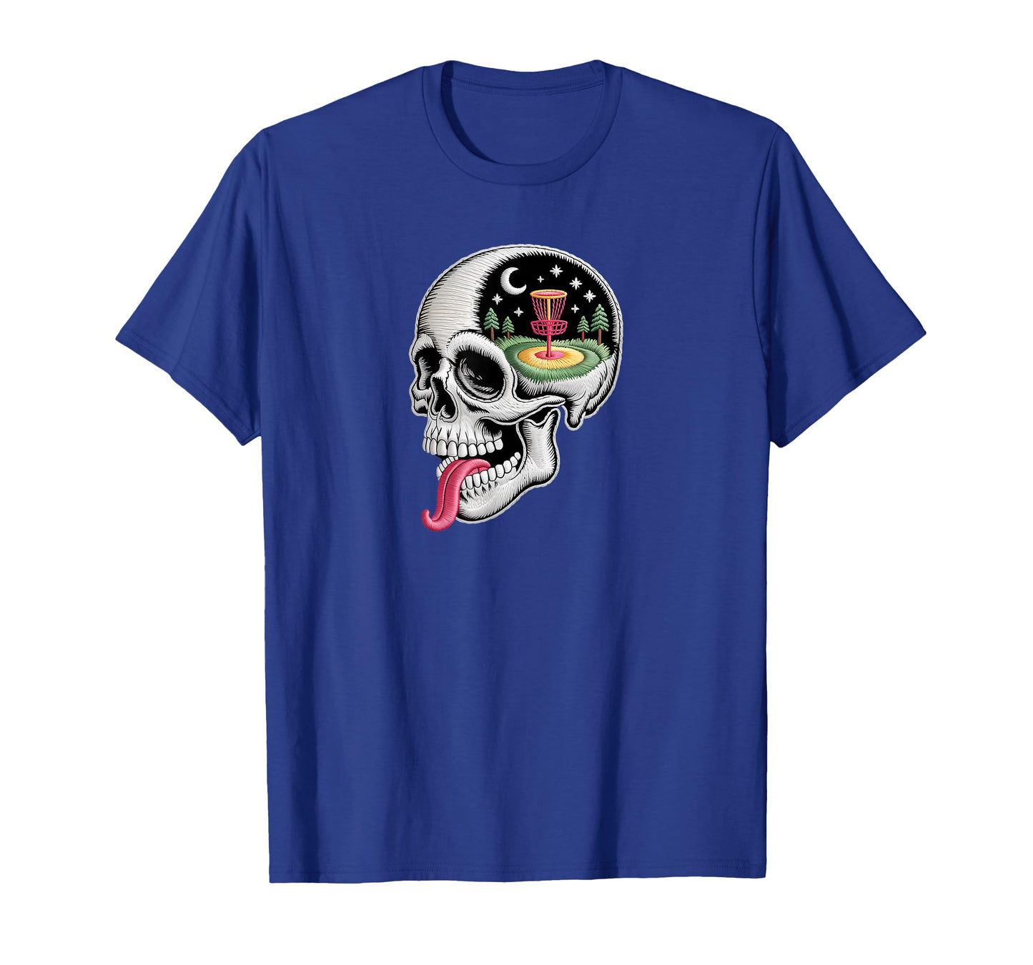Funny Dreaming Skull Disc Golf Lover Dad Husband Disc Golf T-Shirt