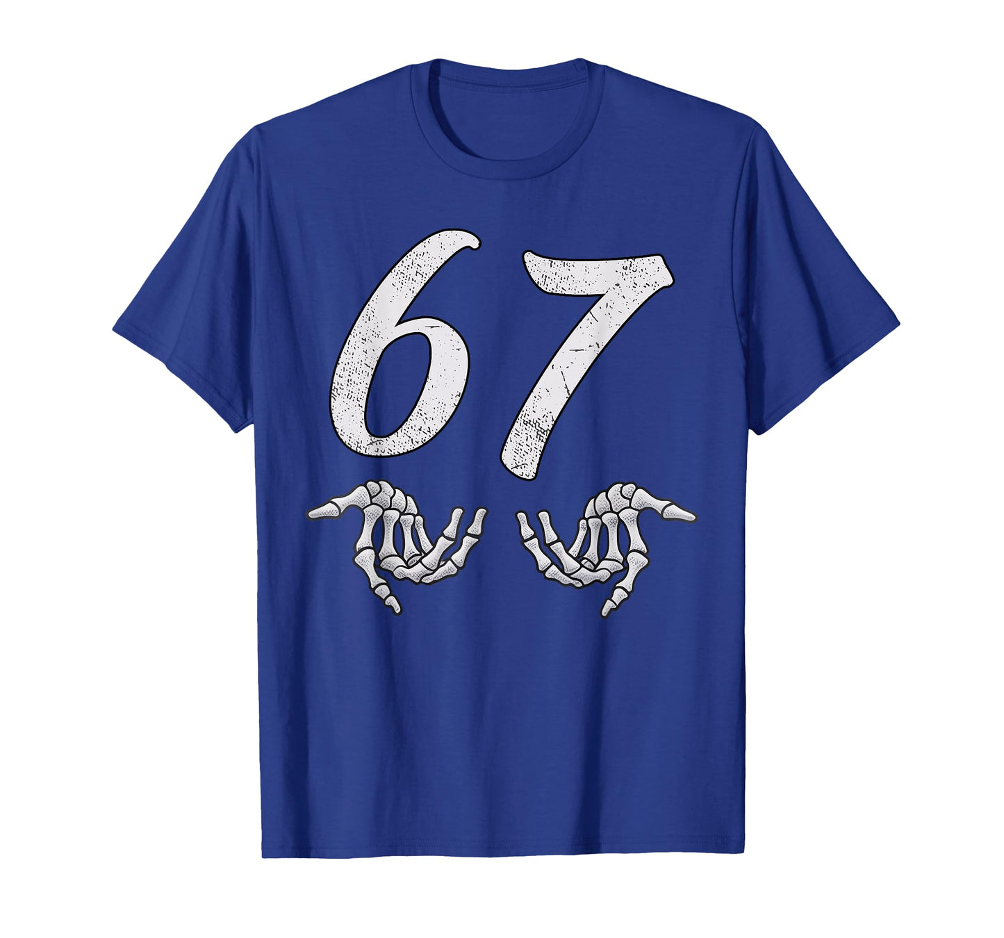 Funny Six Seven 6 7 Meme 67 Skeleton Hand Halloween Costume T-Shirt