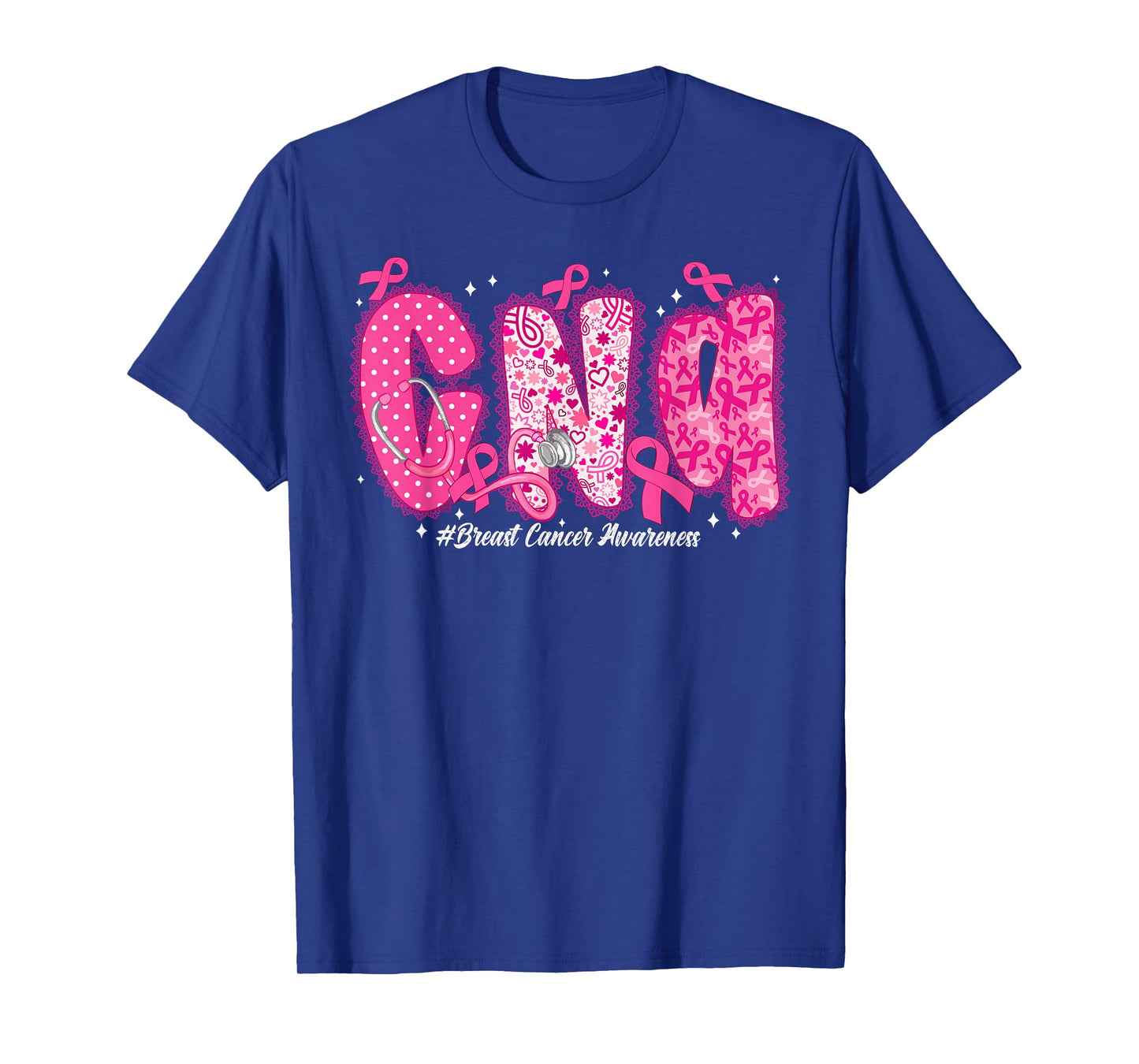in October We Wear Pink CNA Nurse Breast Cancer Awareness T-Shirt