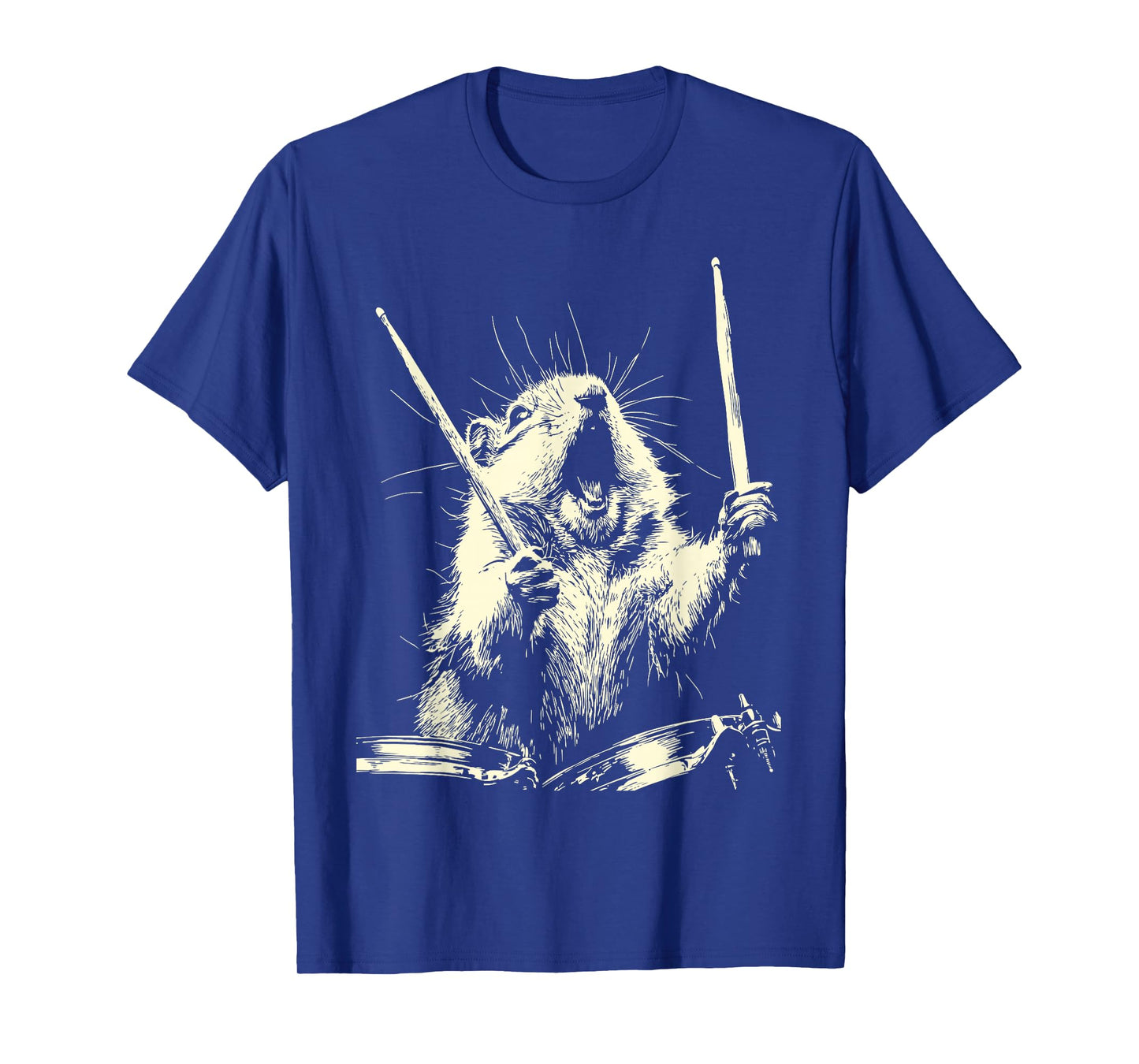 Chipmunk Playing Drums Funny Musician Animal Drummer Punk T-Shirt