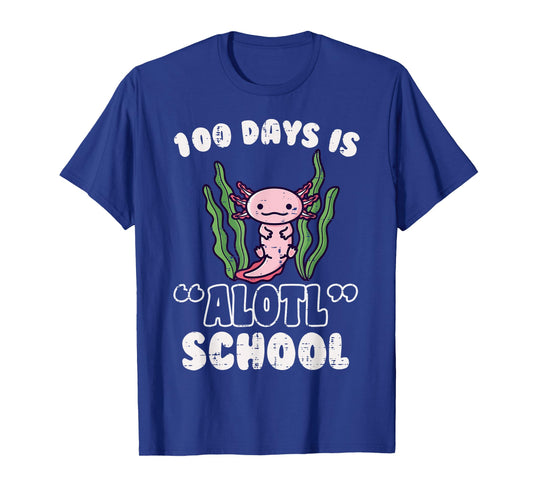 100 Days is Alotl School Axolotl 100th Day Boys Girls Kids T-Shirt
