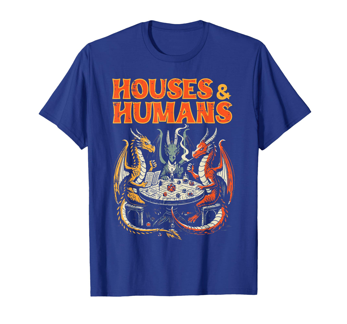 Gaming Houses Humans Funny Rpg Parody Gamer Men Boys Kids T-Shirt