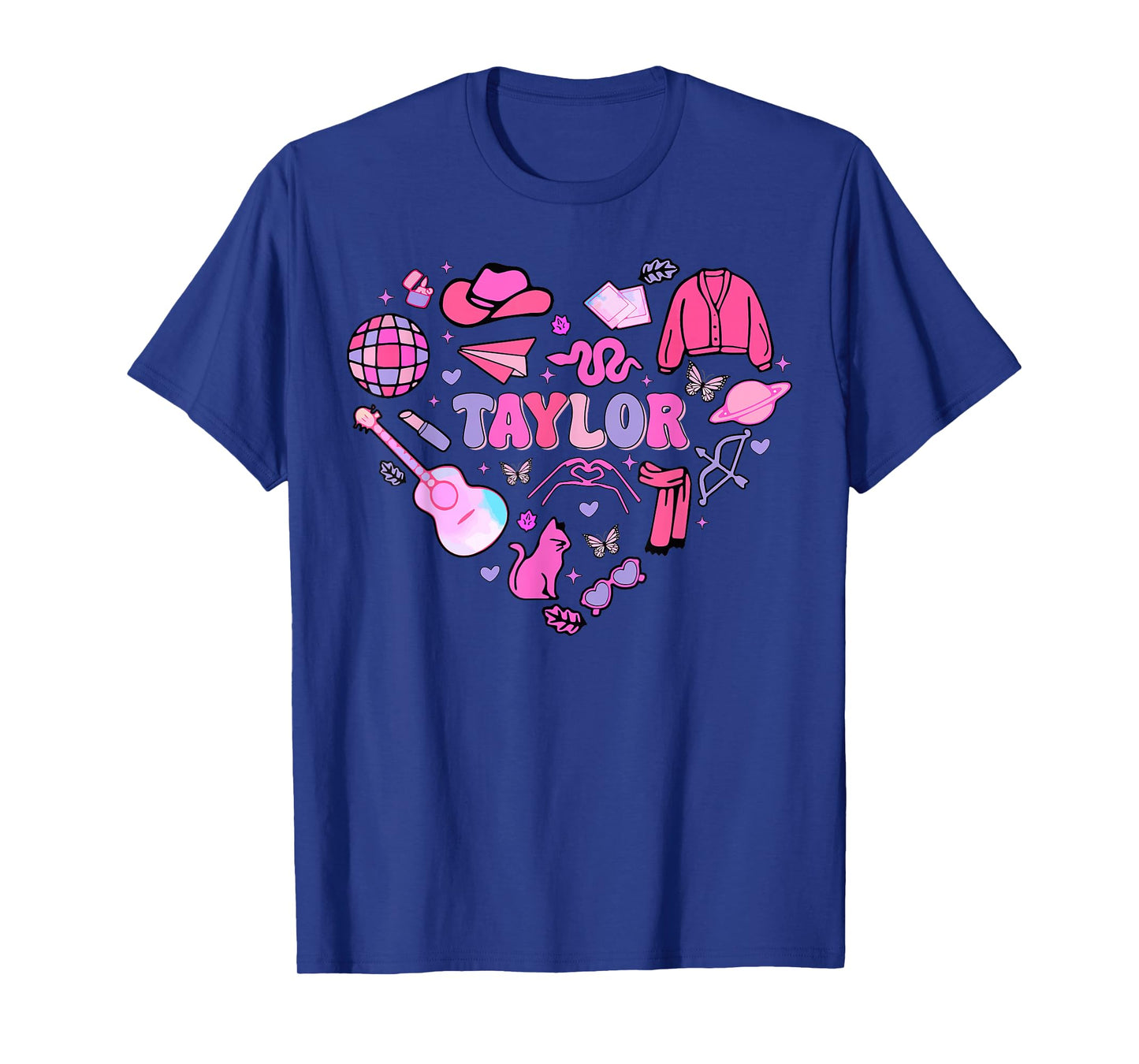 Birthday Girl Groovy Taylor First Name Personalized Heart T-Shirt